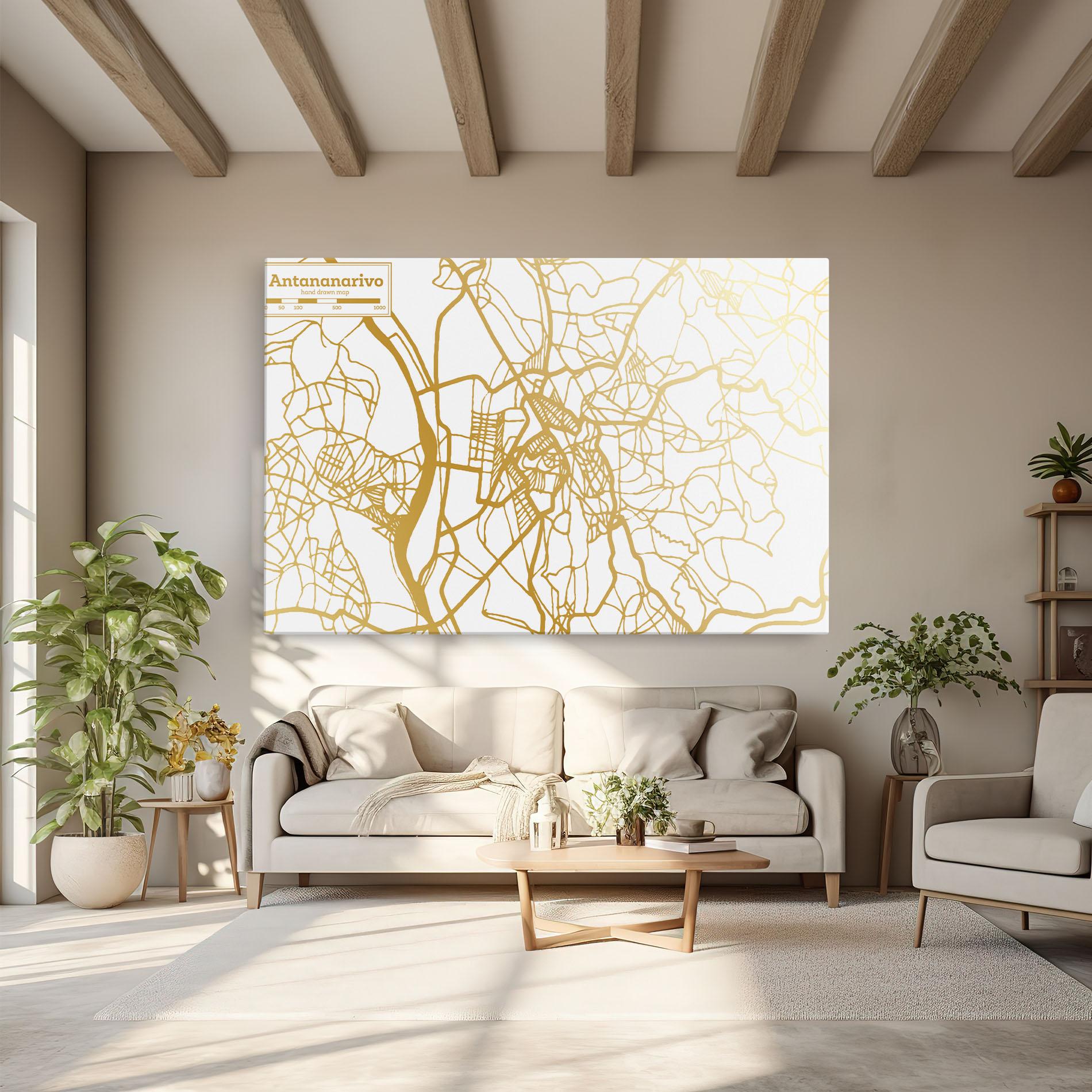 Leinwandbild Antananarivo Map mockup 6