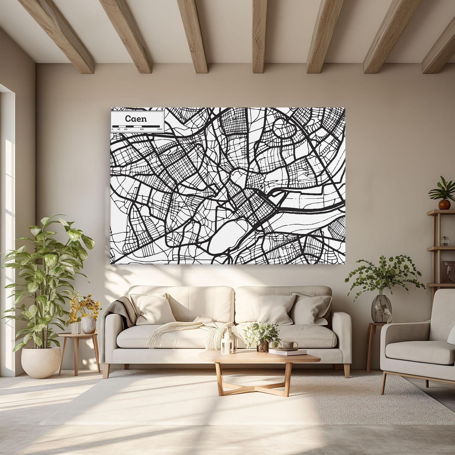 Leinwandbild Caen Map mockup 6