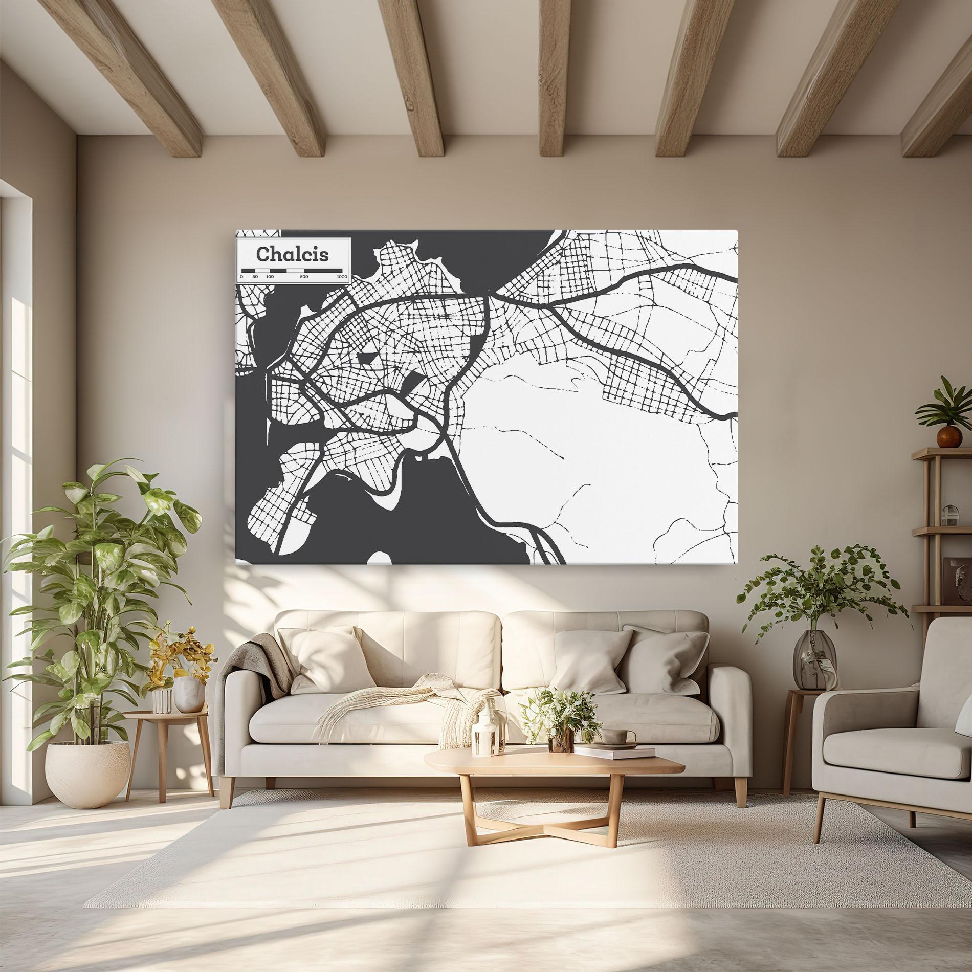 Leinwandbild Chalcis Map mockup 6