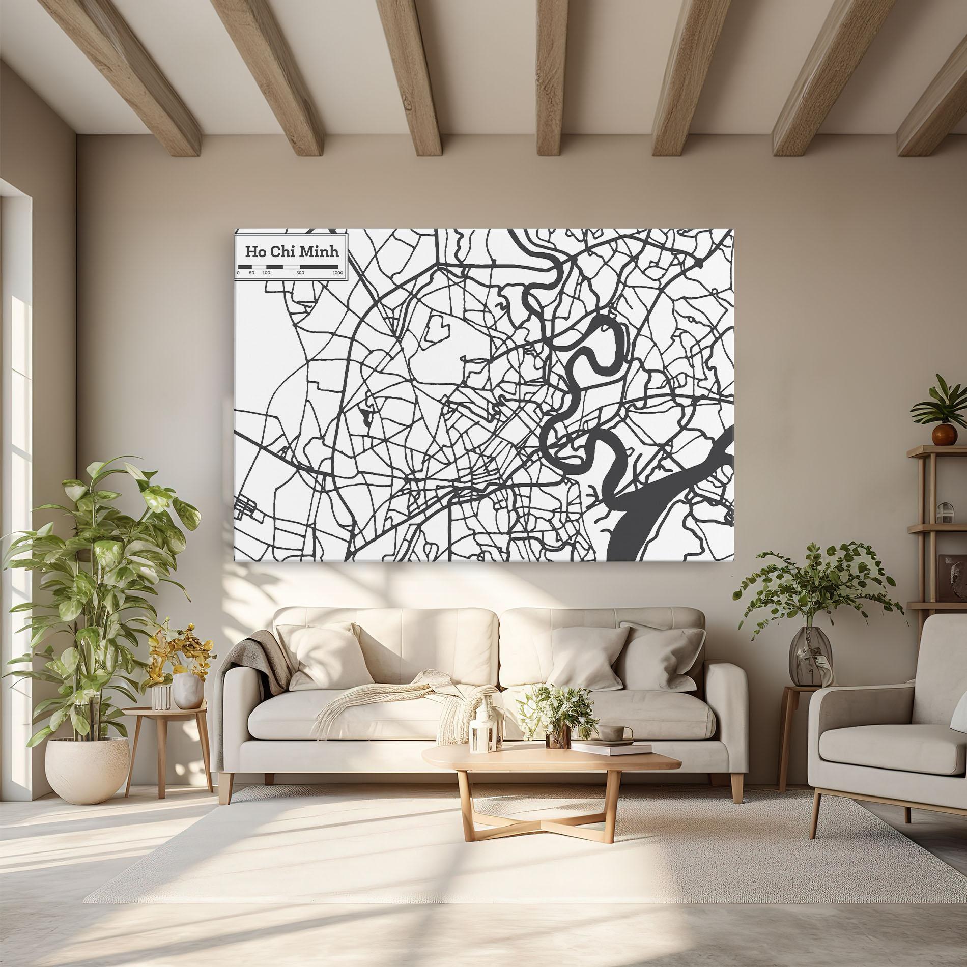 Leinwandbild Ho Chi Minh Map mockup 6