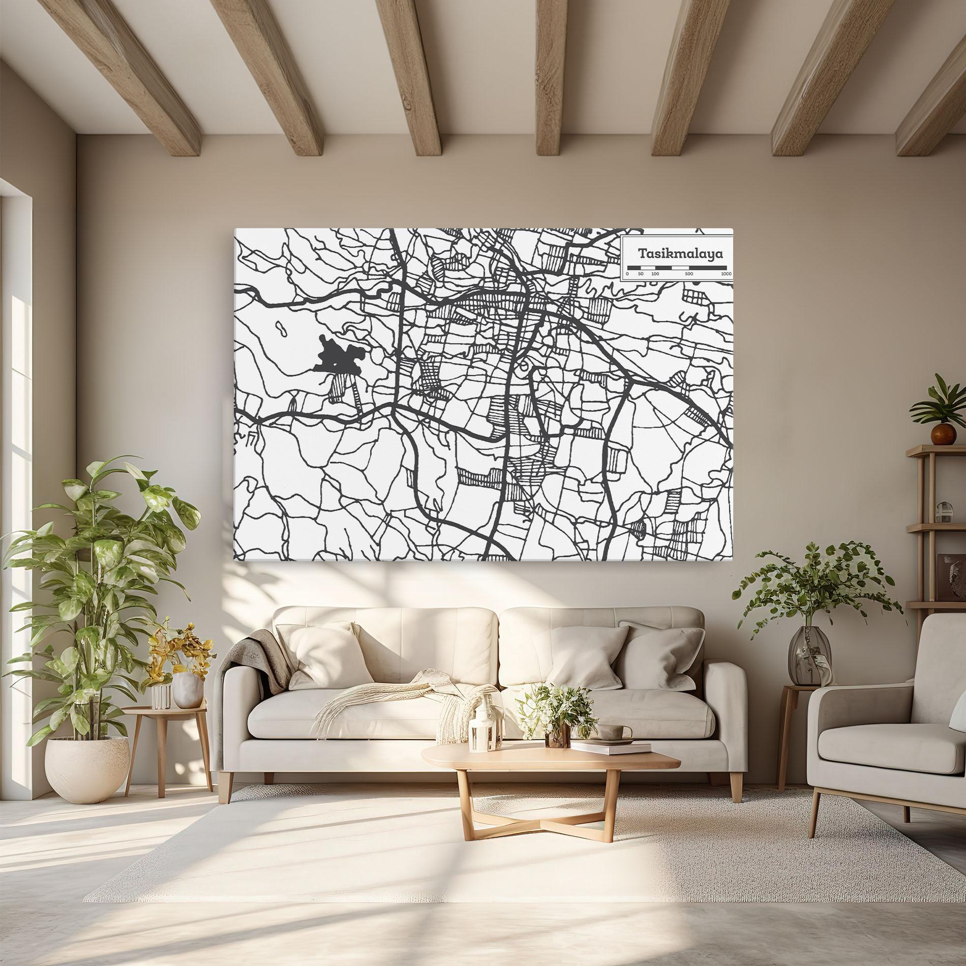 Leinwandbild Tasikmalaya Map mockup 6