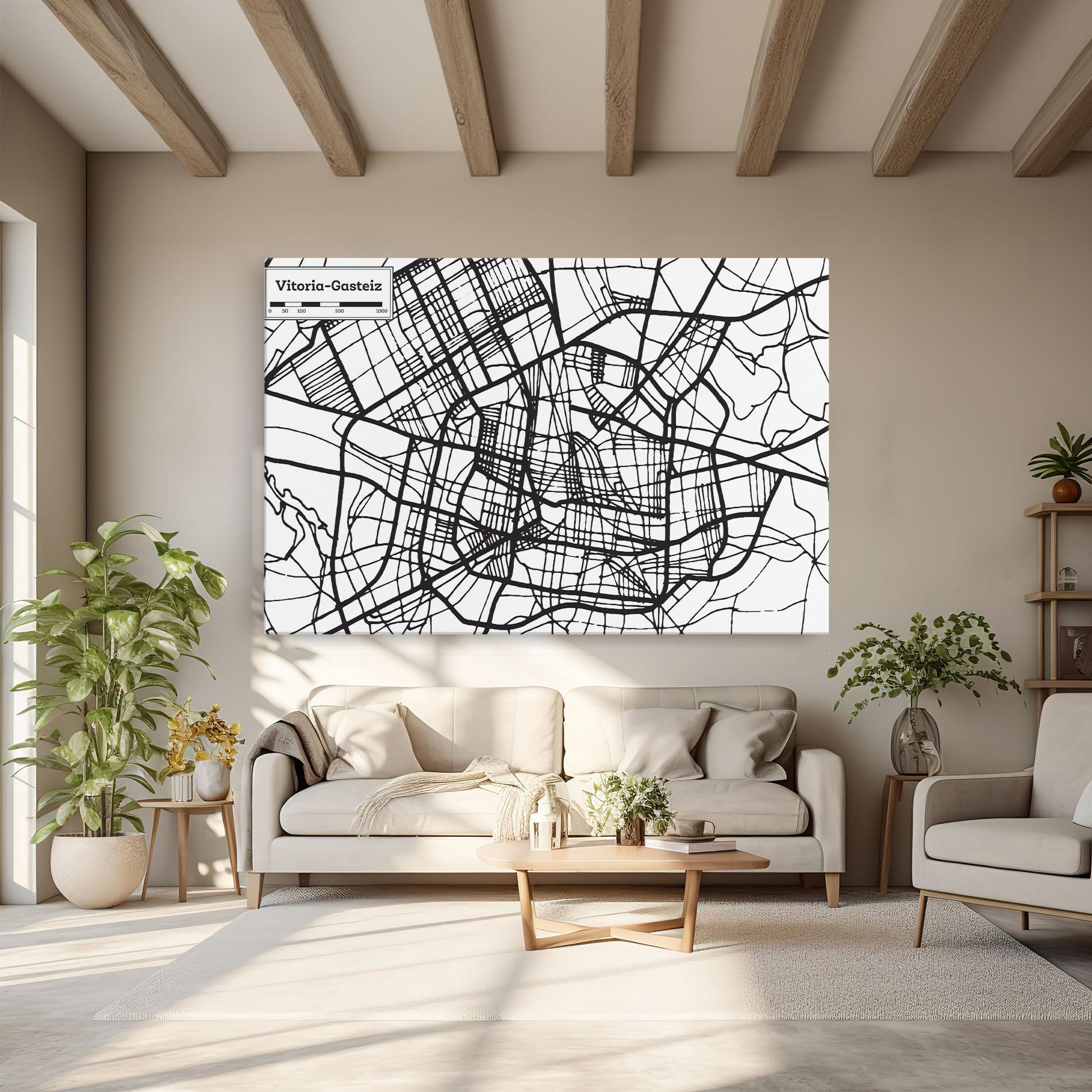 Leinwandbild Vitoria Gasteiz Map mockup 6