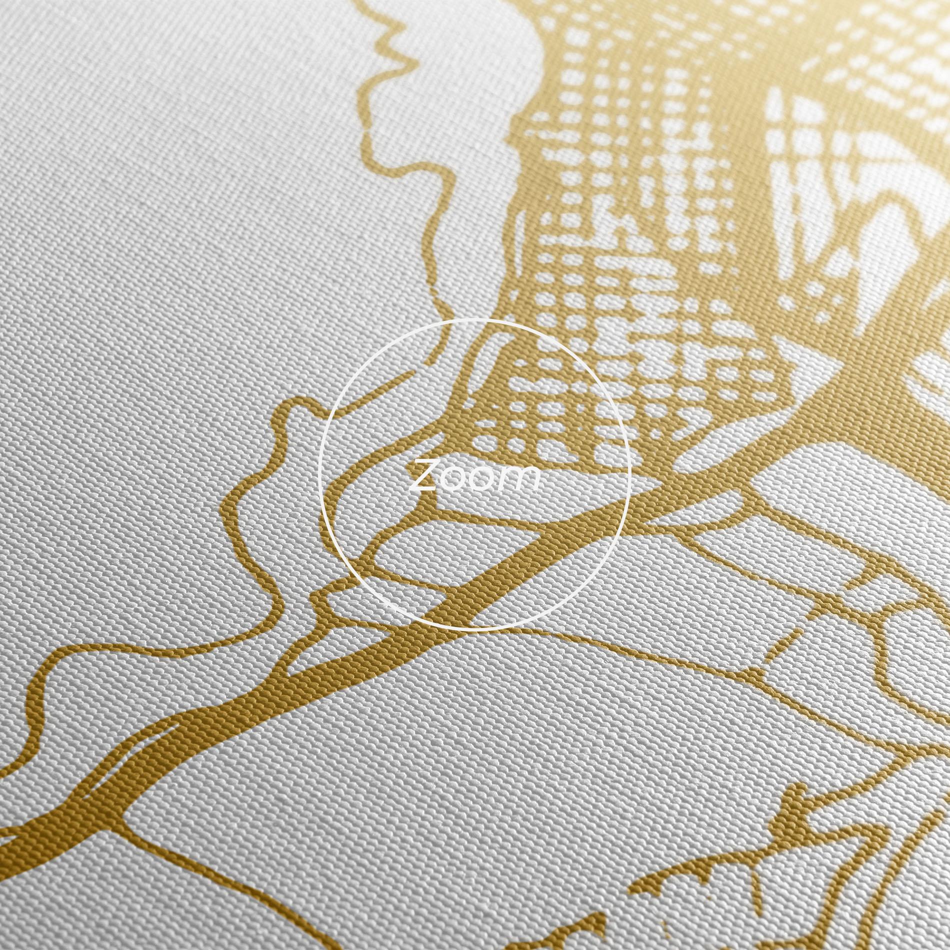 Leinwandbild Las Palmas Gold Map mockup 3