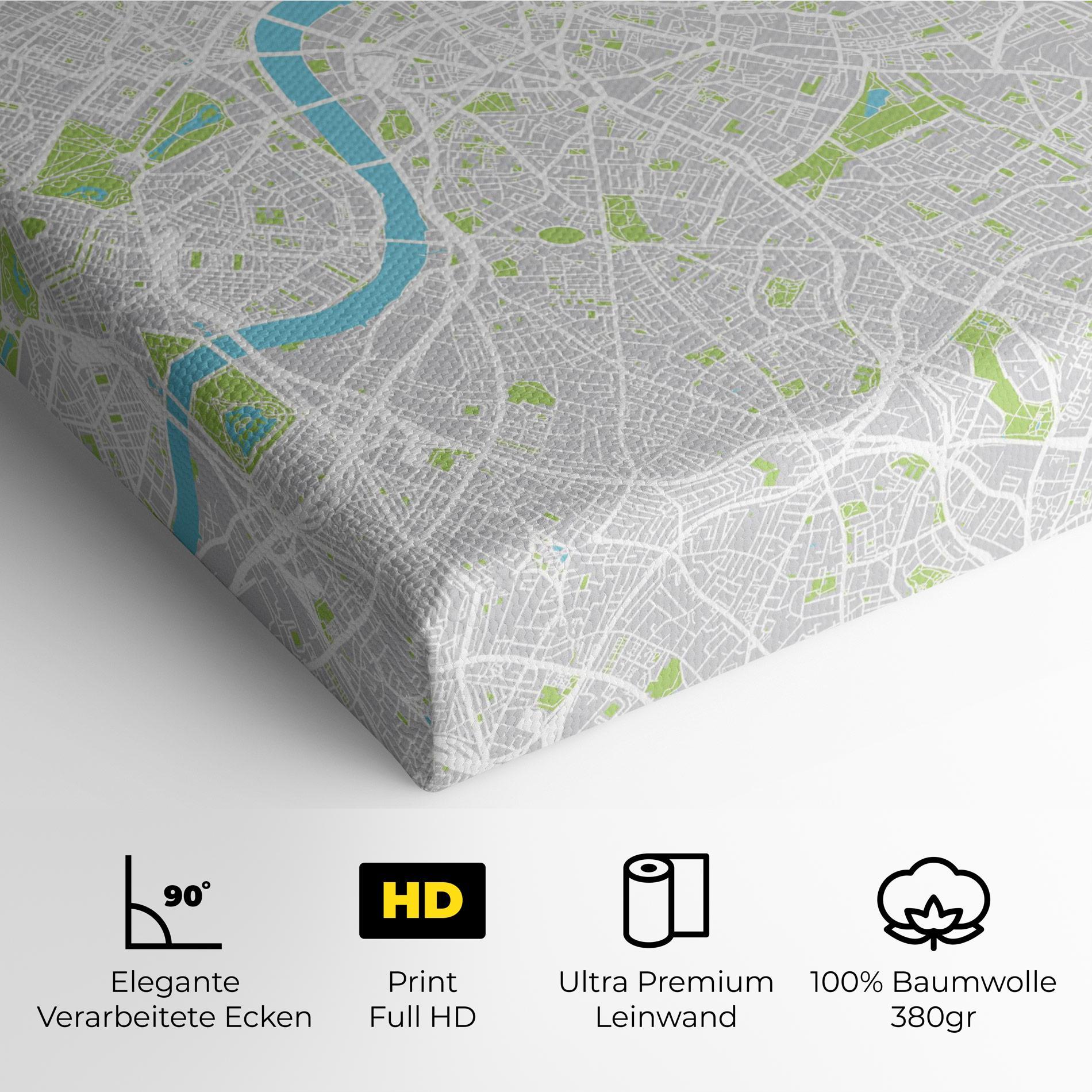 Leinwandbild City Color Map mockup 4