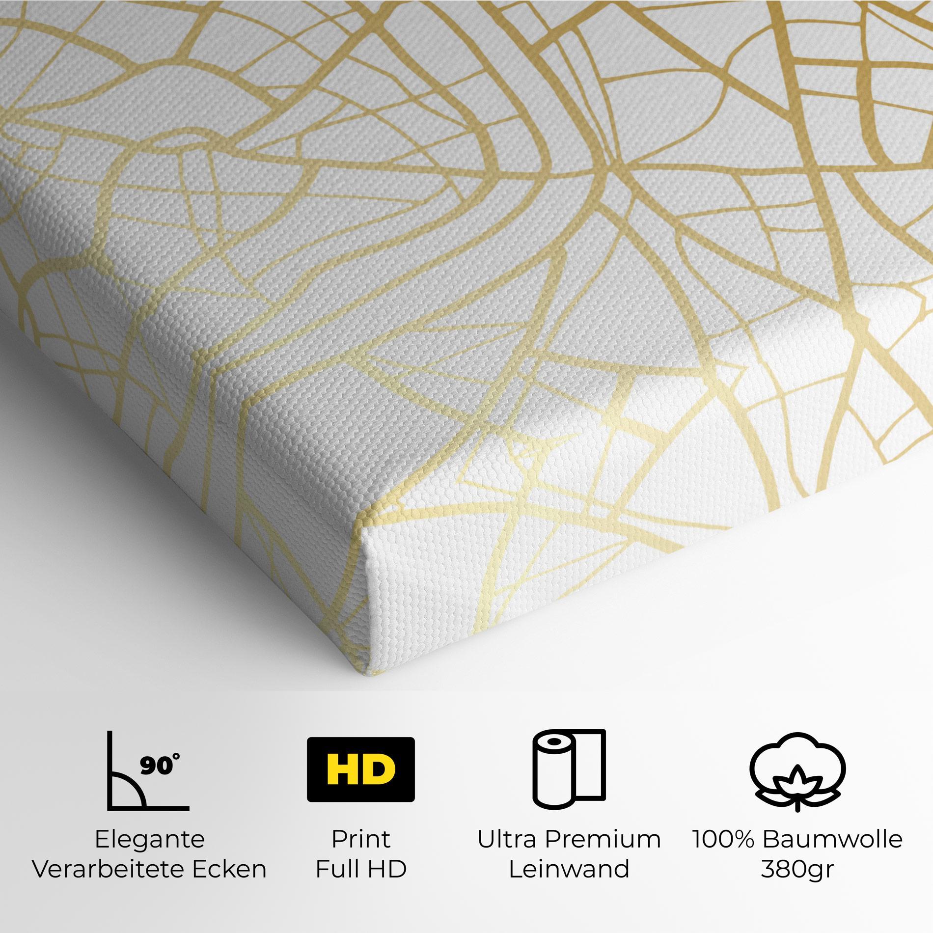 Leinwandbild London Gold Map mockup 4