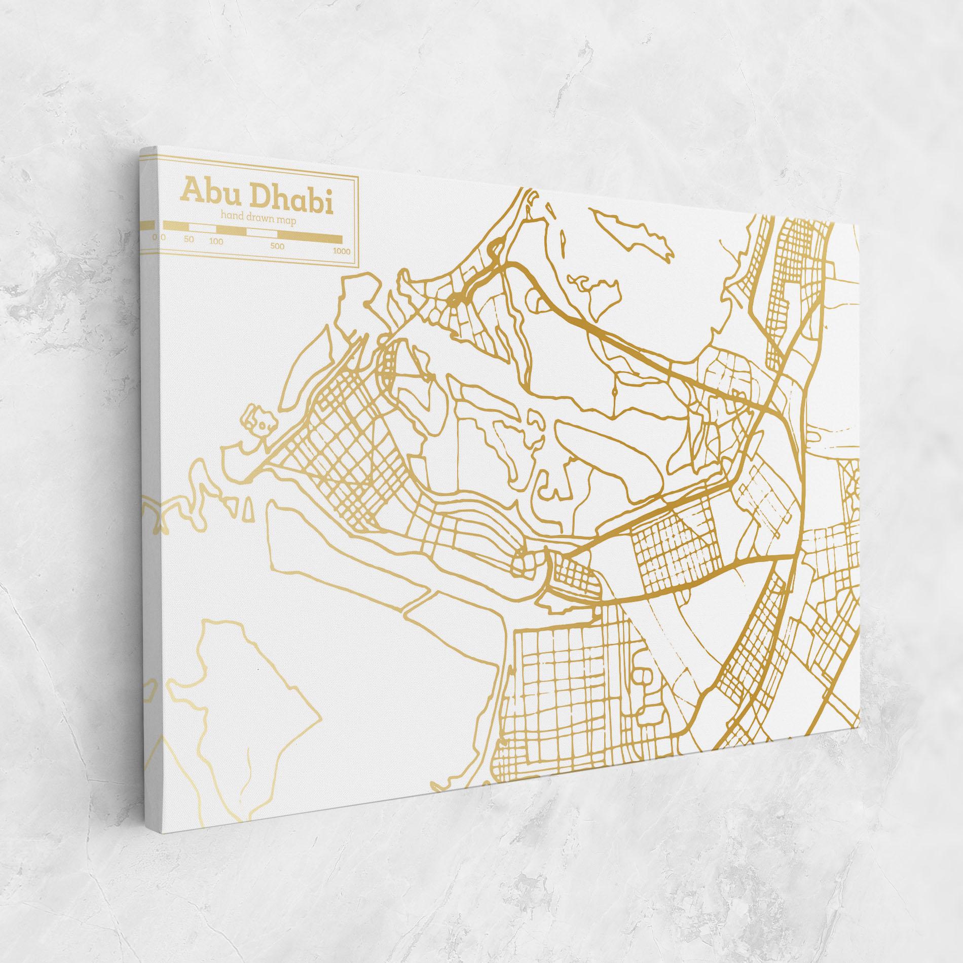 Leinwandbild Abu Dhabi Map mockup 1