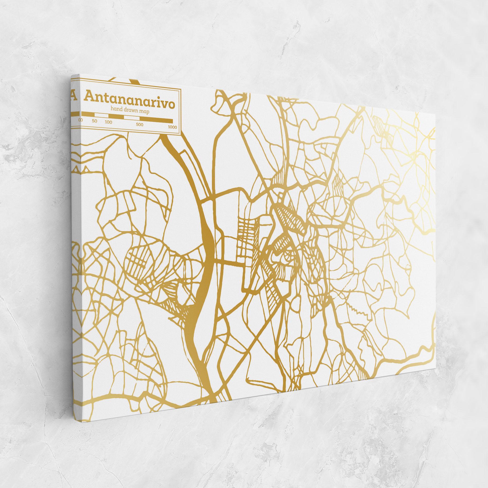 Leinwandbild Antananarivo Map mockup 1