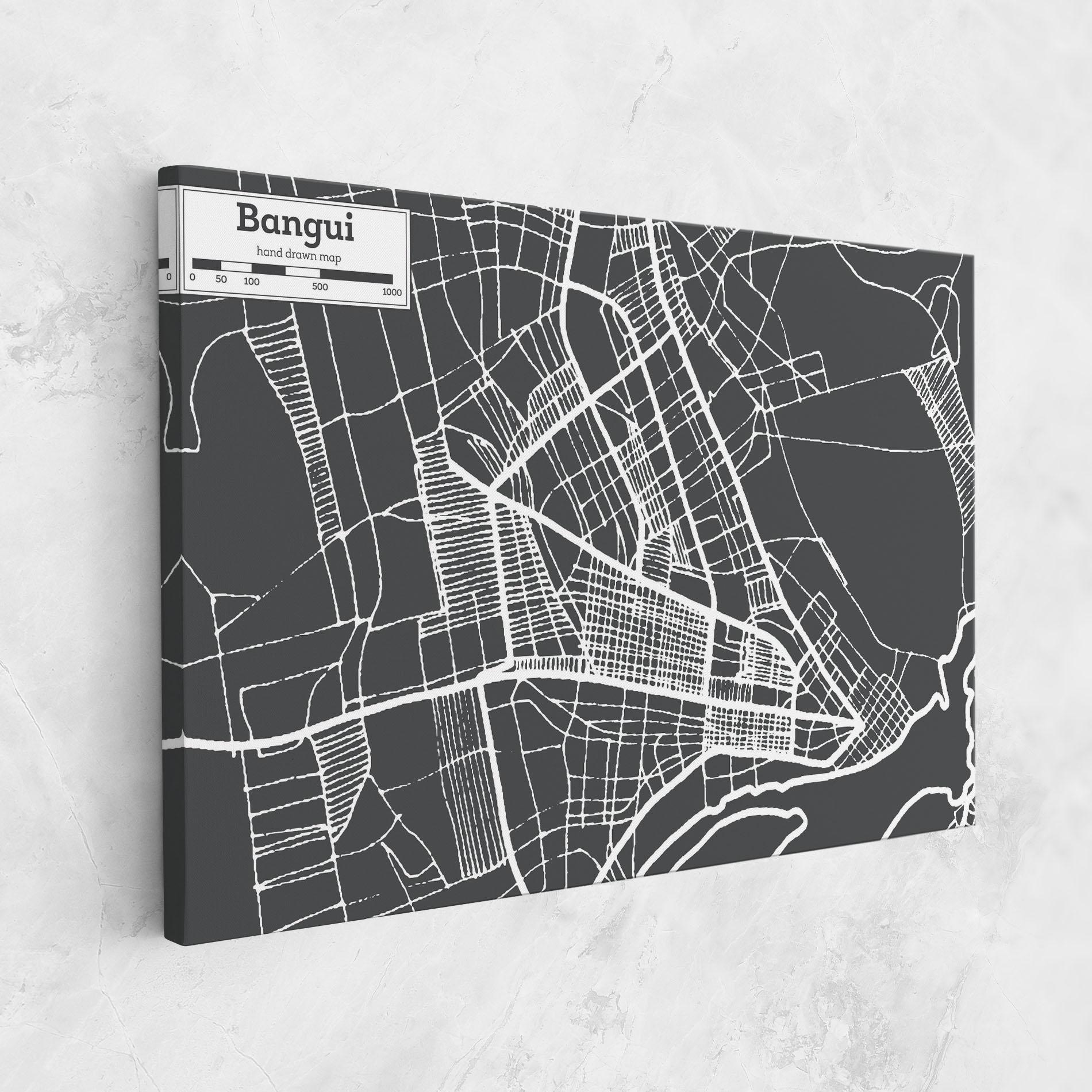 Leinwandbild Bangui Map mockup 1