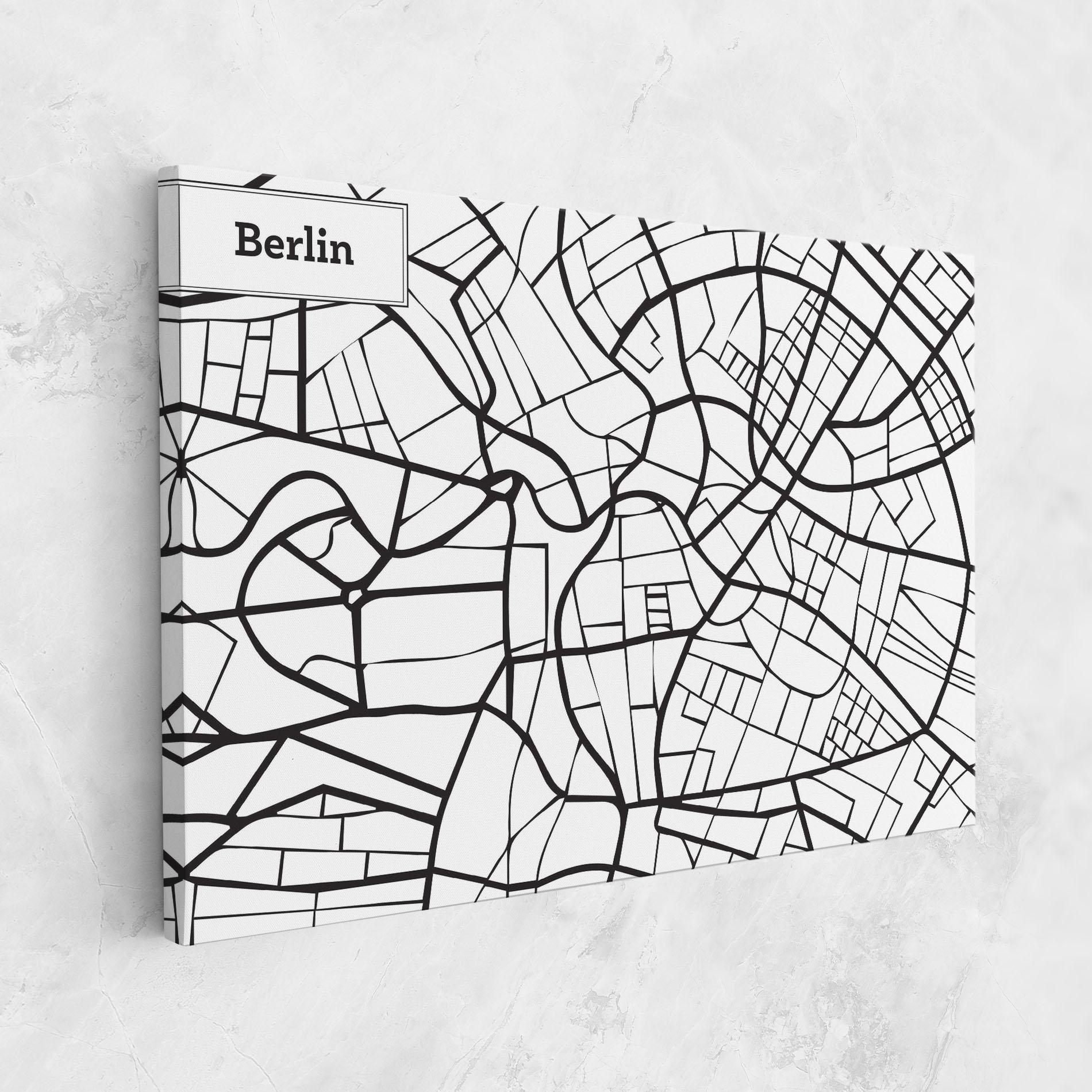 Leinwandbild Berlin Map mockup 1