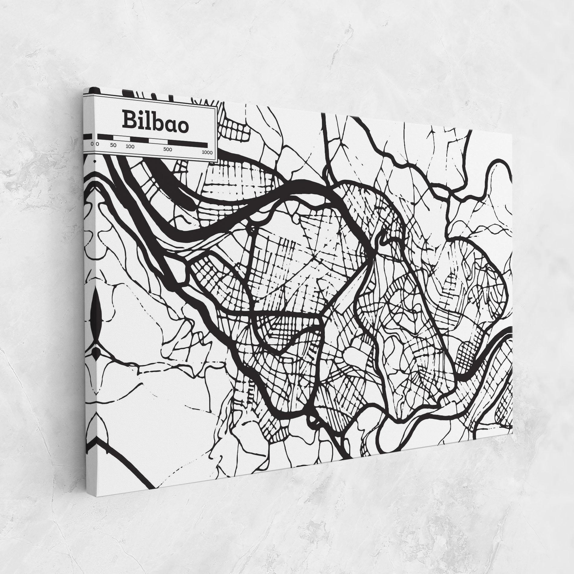 Leinwandbild Bilbao Map mockup 1