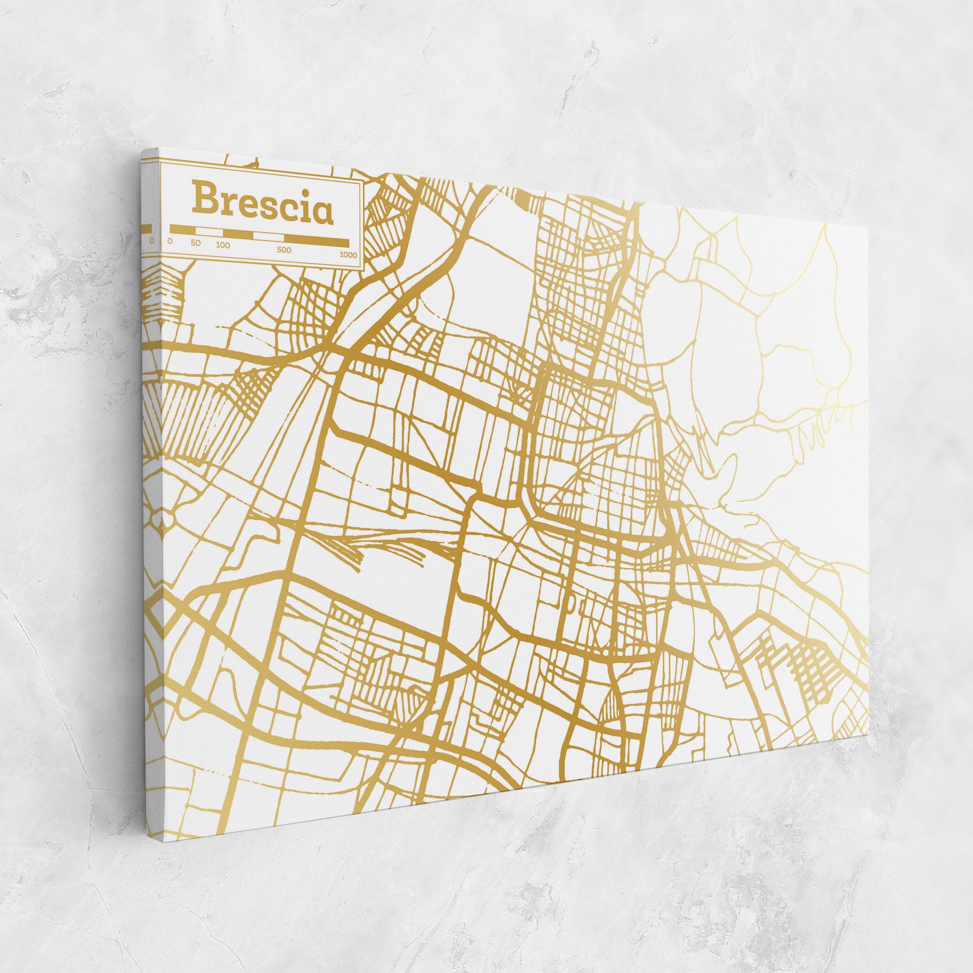 Leinwandbild Brescia Gold Map mockup 1