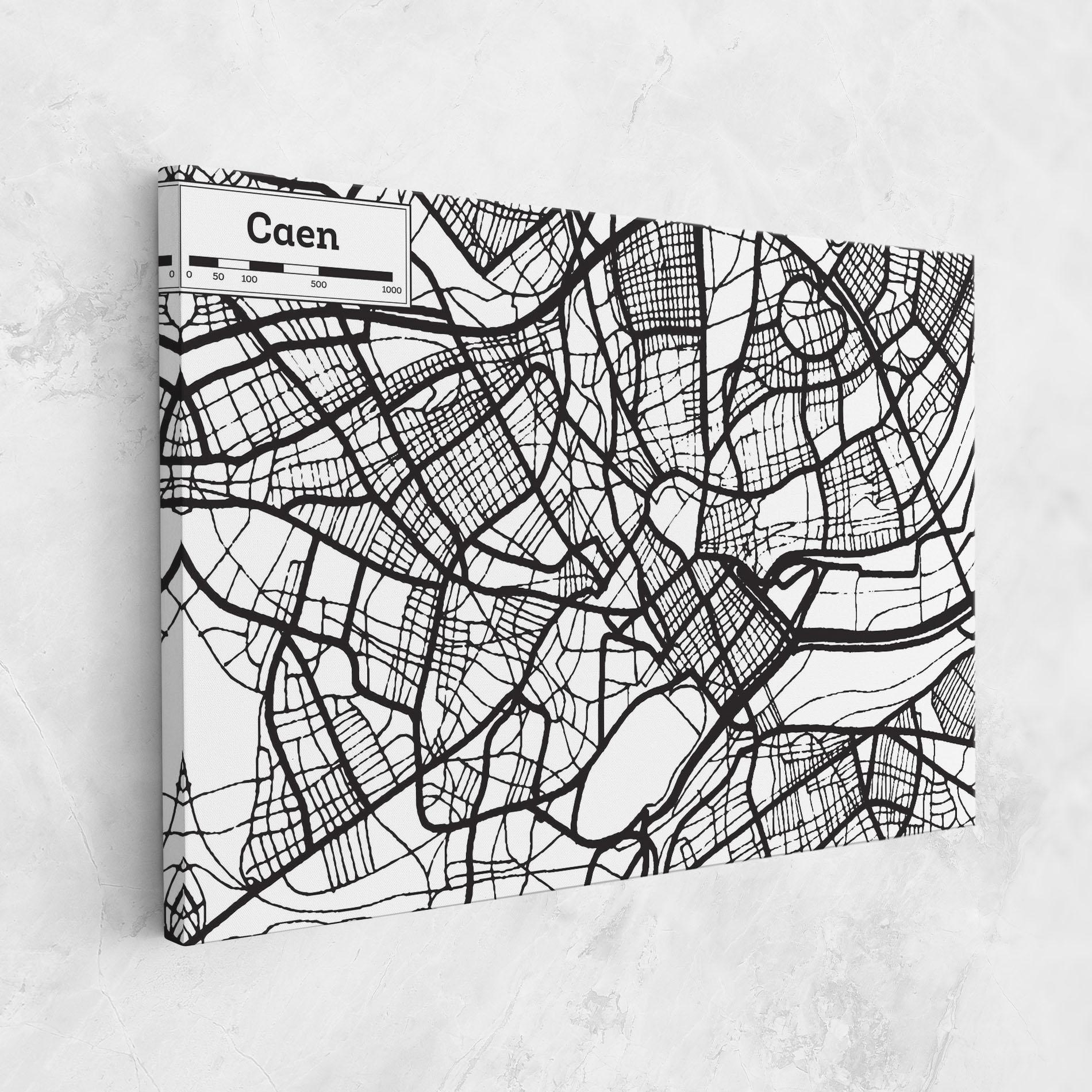 Leinwandbild Caen Map mockup 1