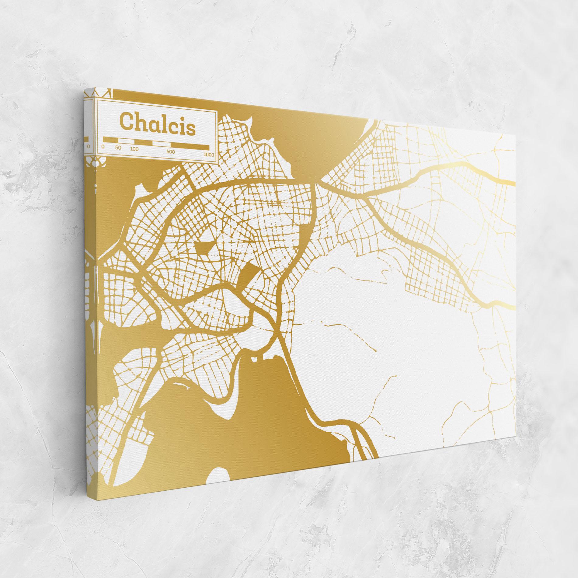 Leinwandbild Chalcis Gold Map mockup 1
