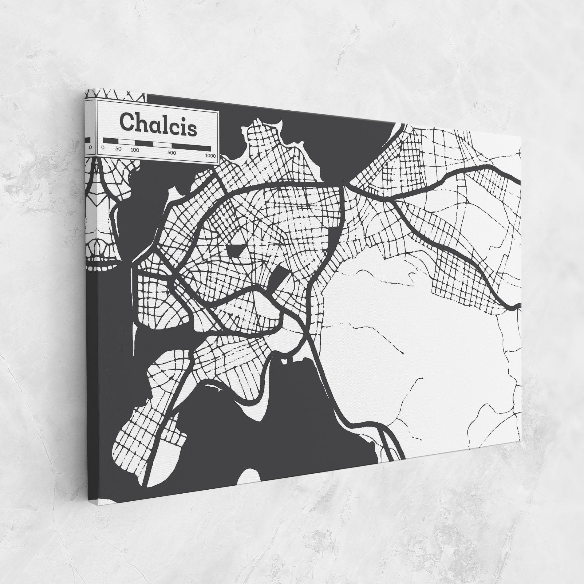 Leinwandbild Chalcis Map mockup 1