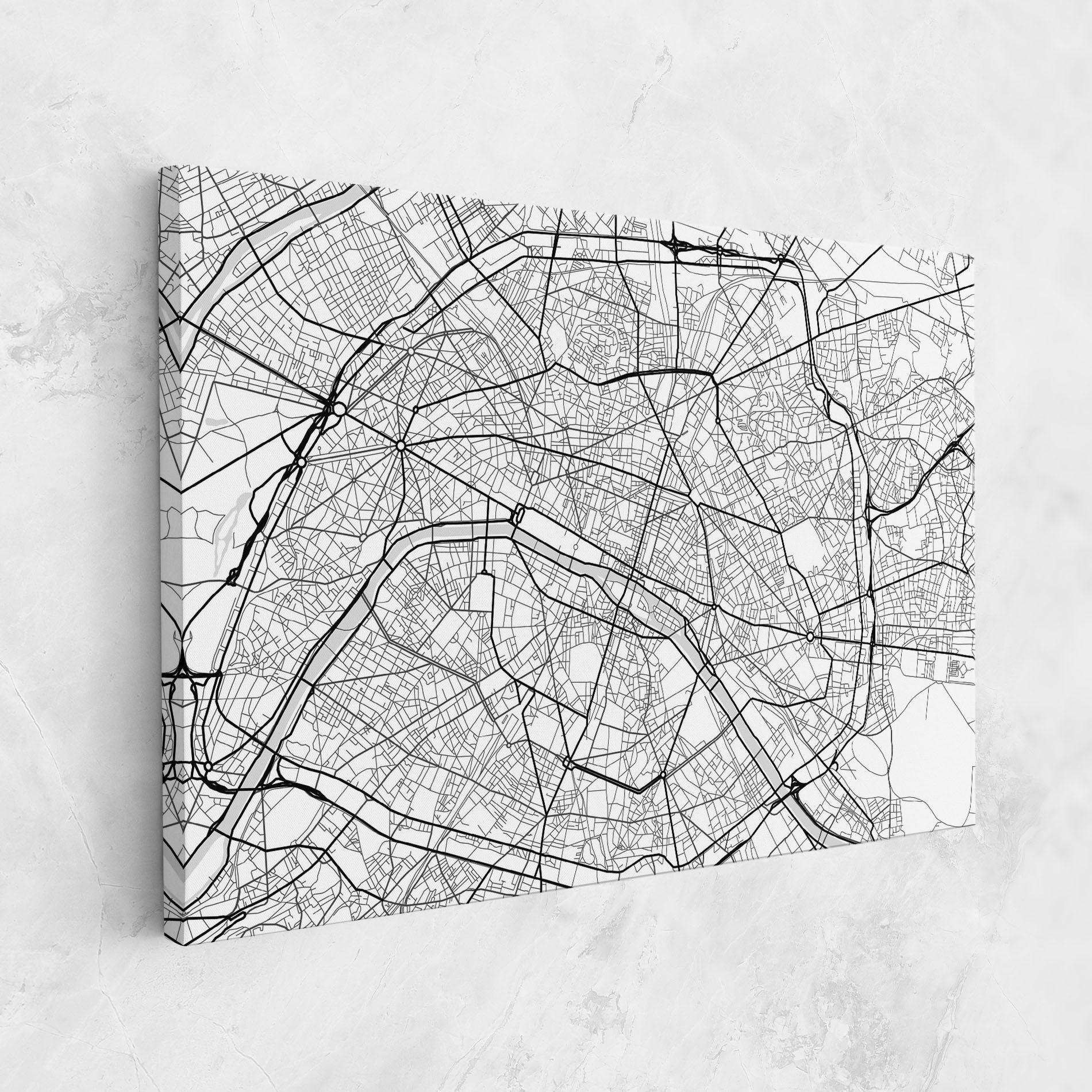 Leinwandbild City Black Line mockup 1