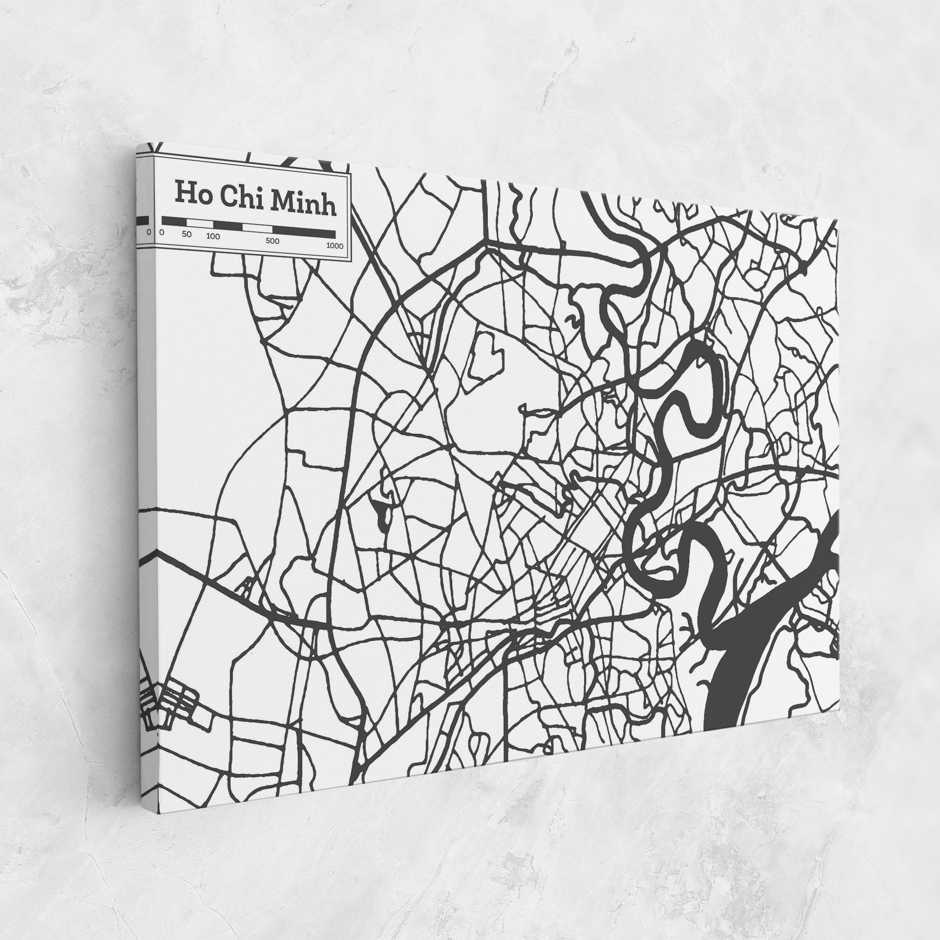 Leinwandbild Ho Chi Minh Map mockup 1