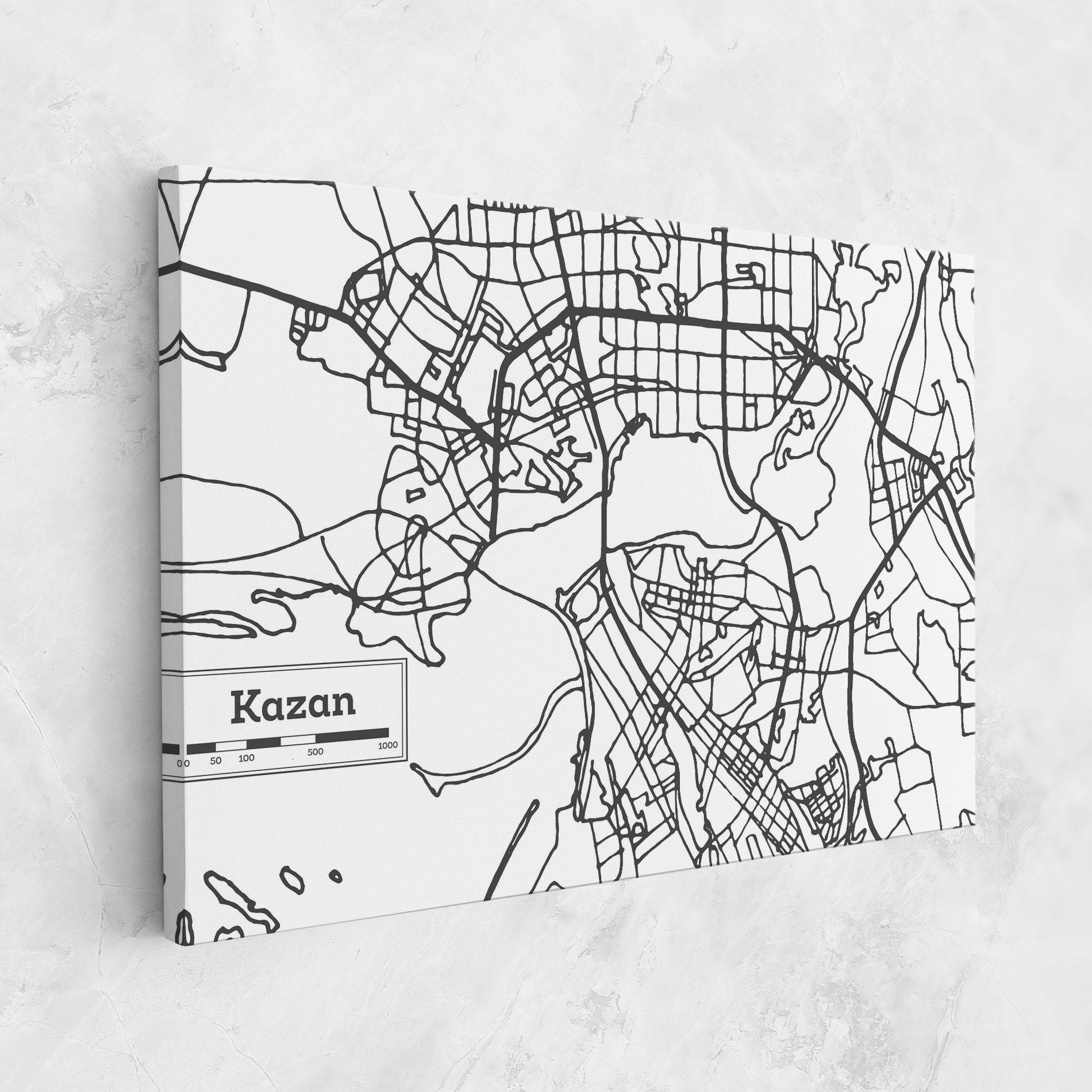 Leinwandbild Kazan Map mockup 1