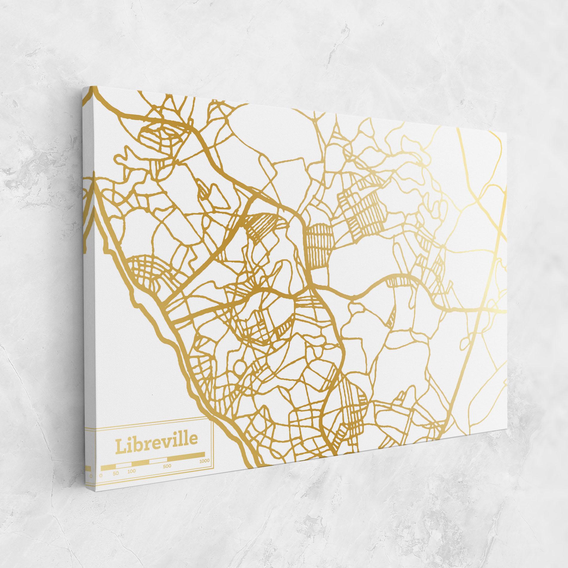 Leinwandbild Libreville Gold Map mockup 1