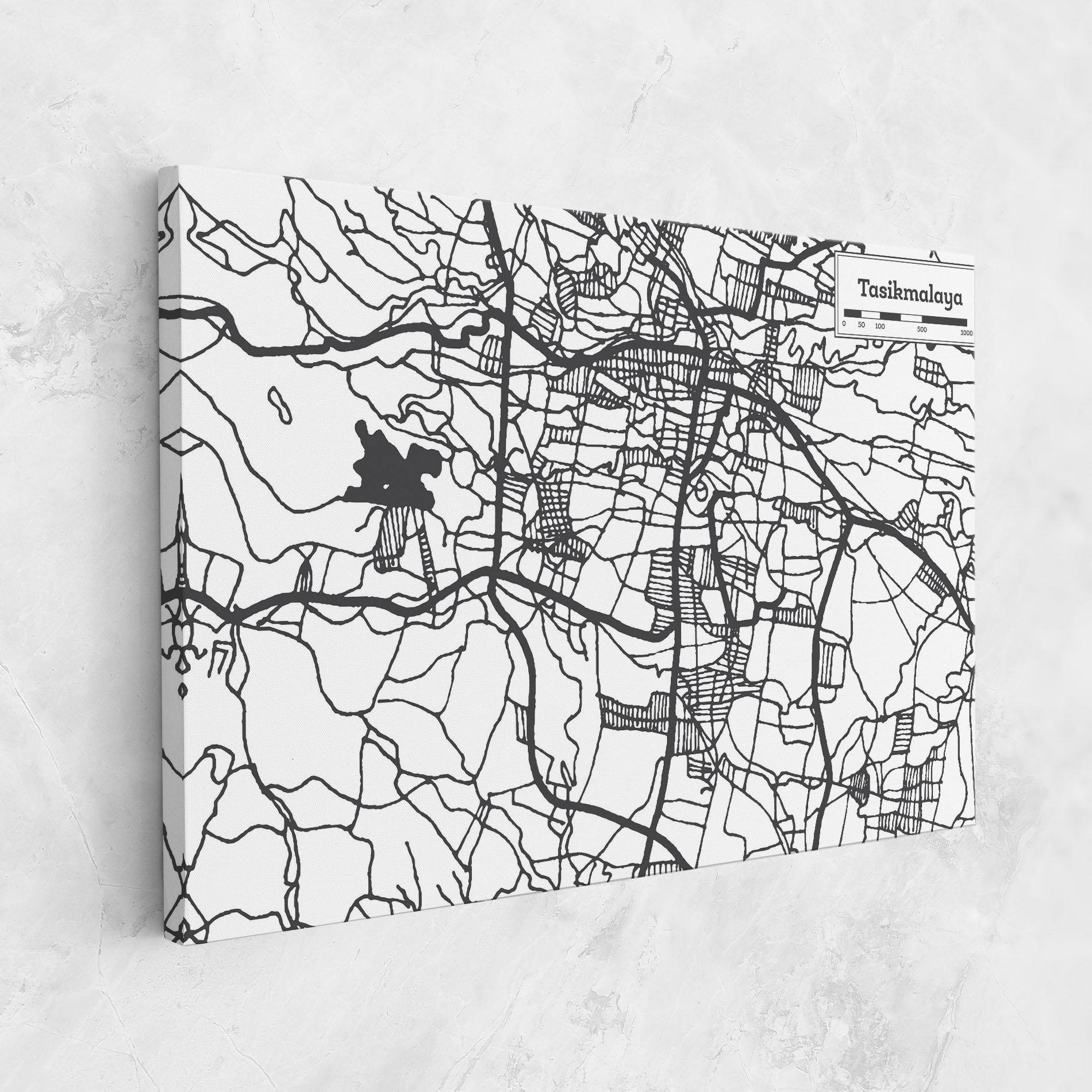 Leinwandbild Tasikmalaya Map mockup 1