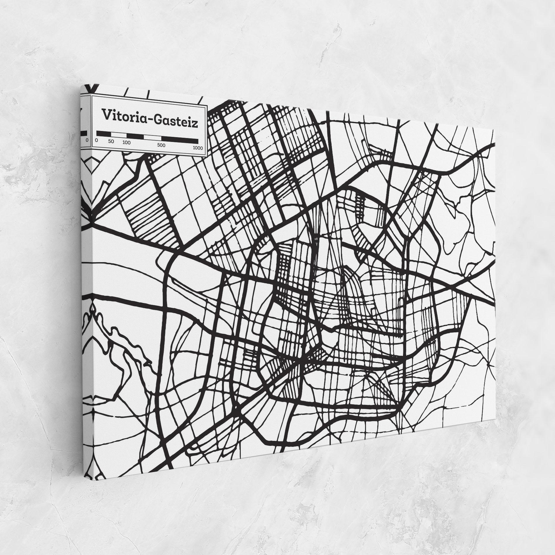 Leinwandbild Vitoria Gasteiz Map mockup 1
