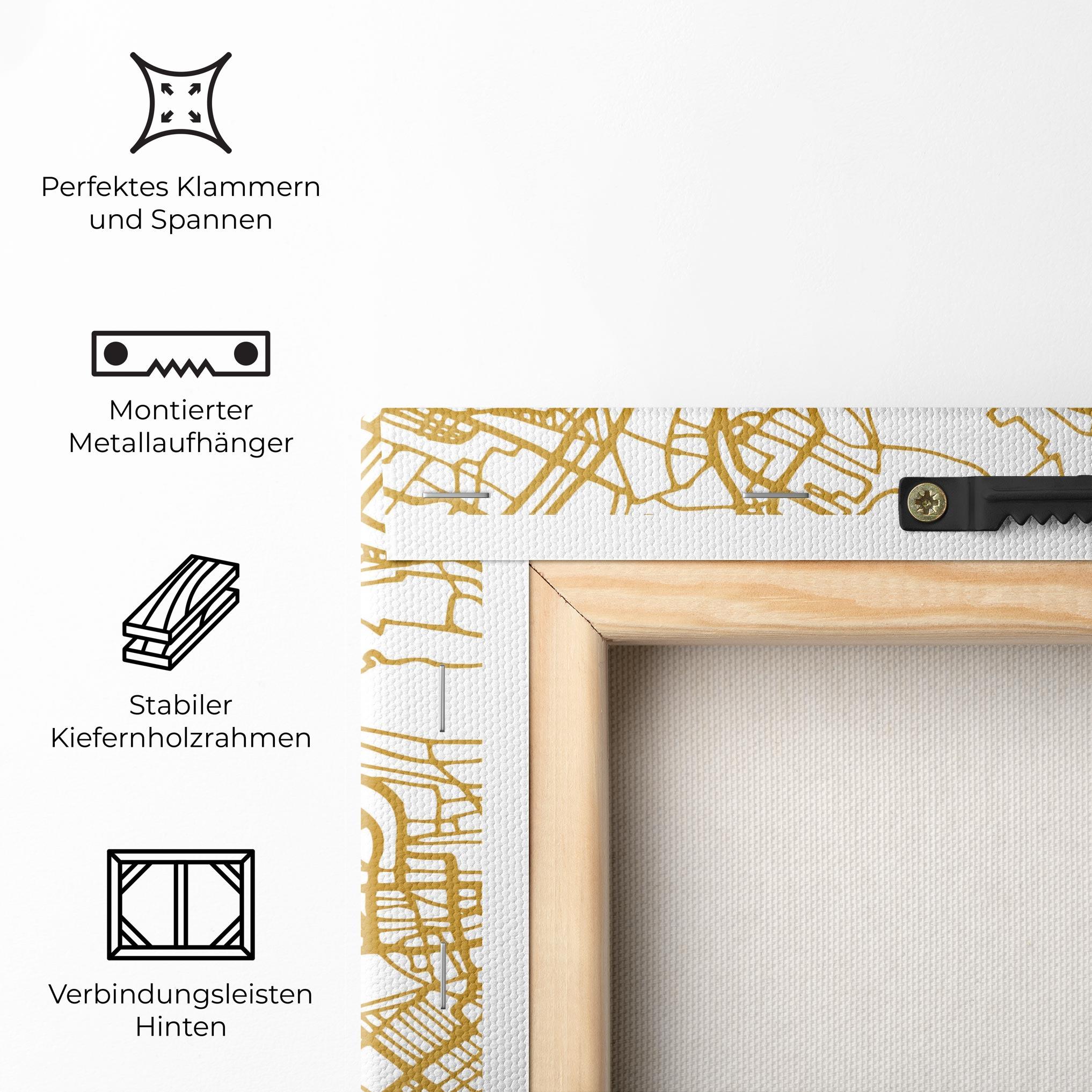 Leinwandbild Amsterdam Gold Map mockup 5