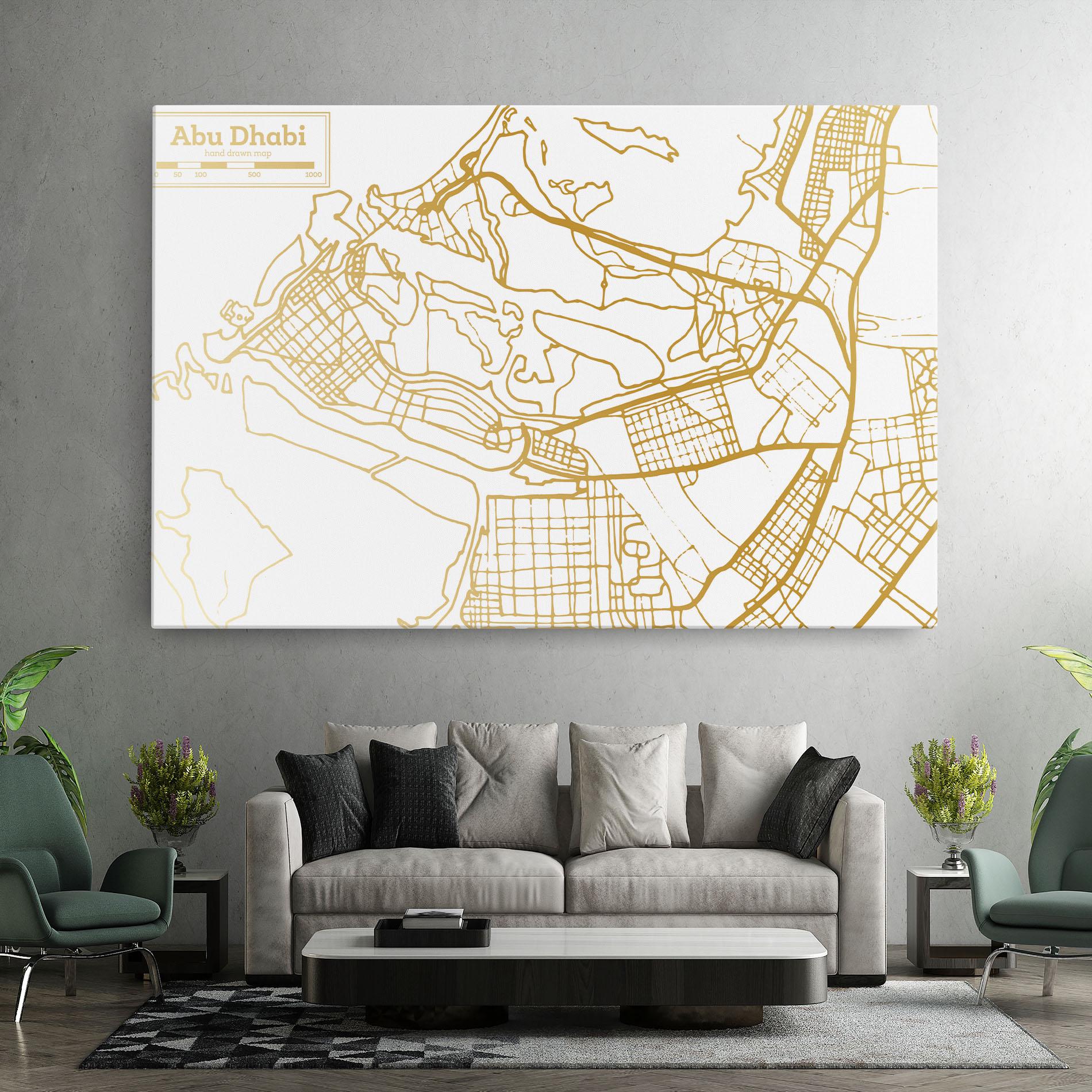 Leinwandbild Abu Dhabi Map mockup 7
