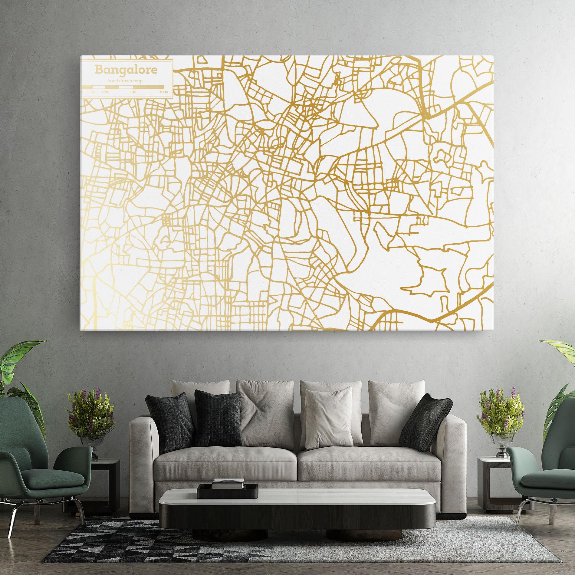 Leinwandbild Bangalore Map mockup 7