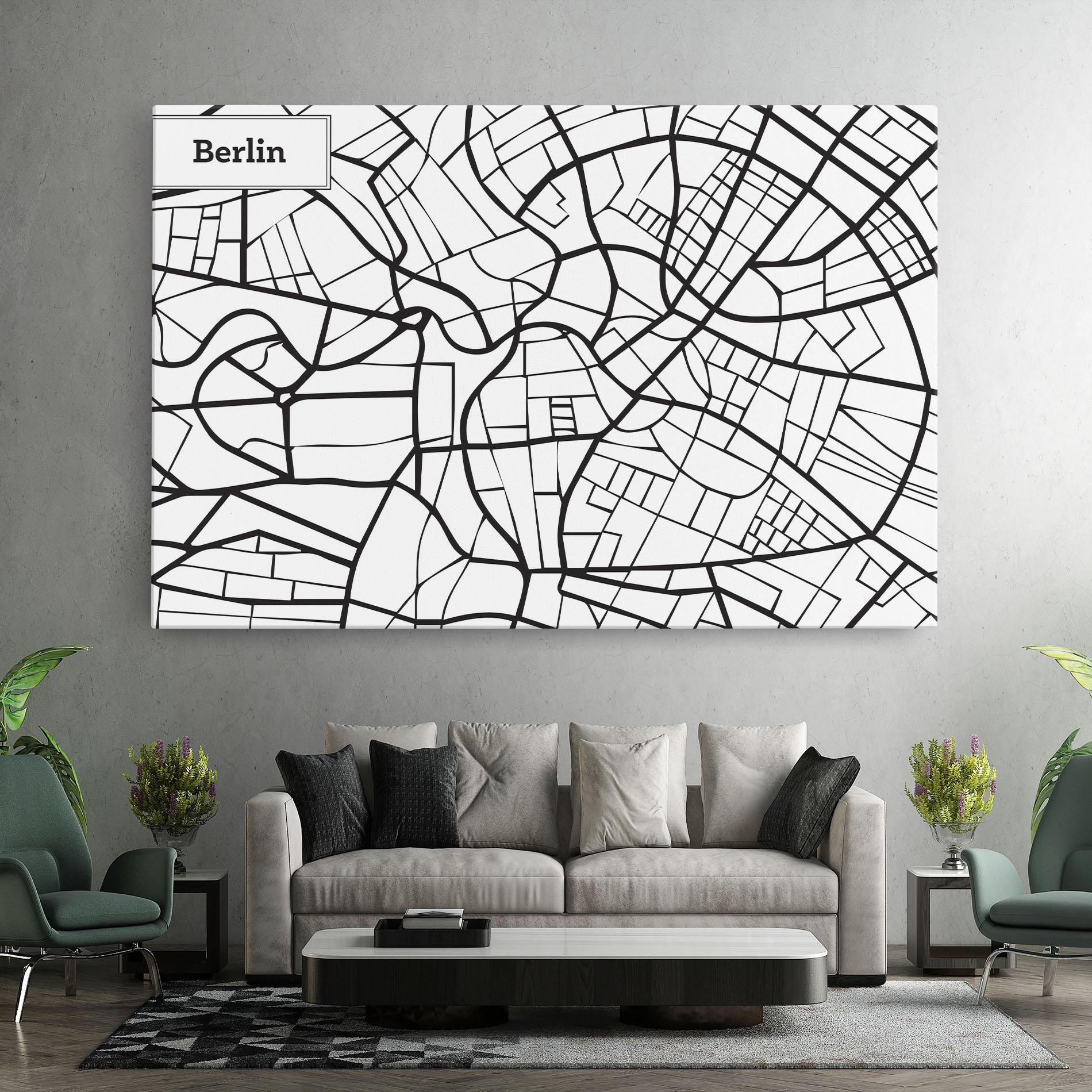 Leinwandbild Berlin Map mockup 7