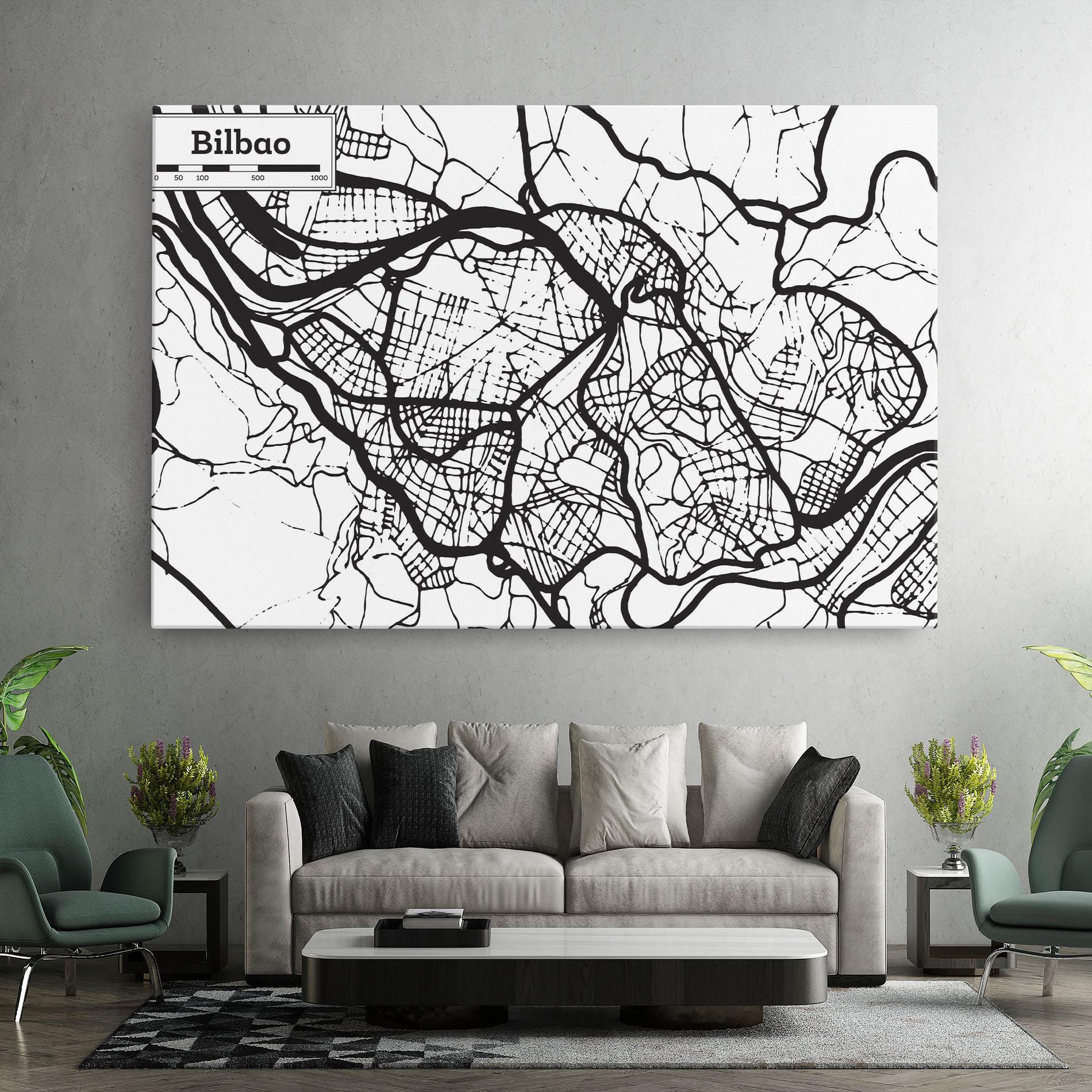 Leinwandbild Bilbao Map mockup 7