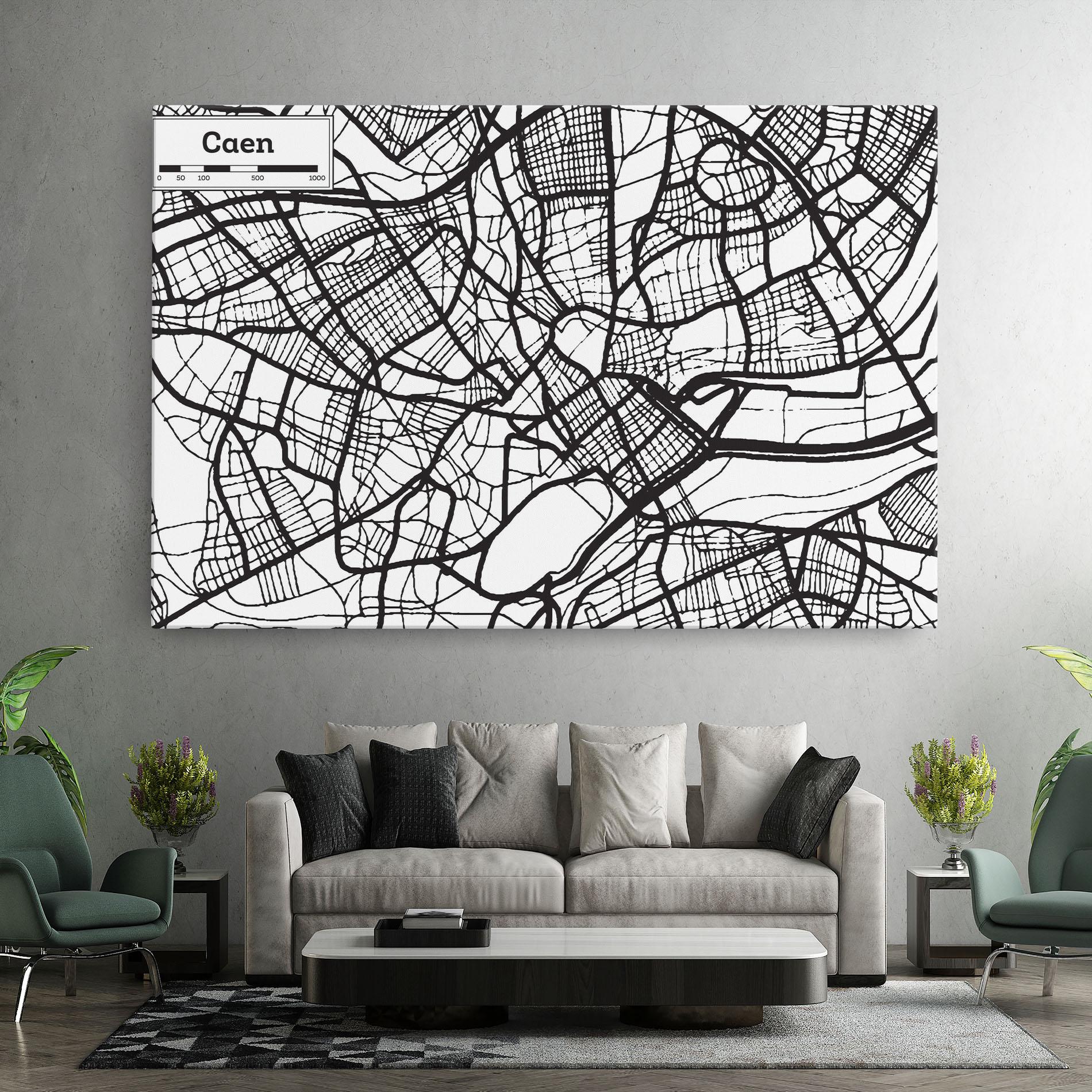 Leinwandbild Caen Map mockup 7