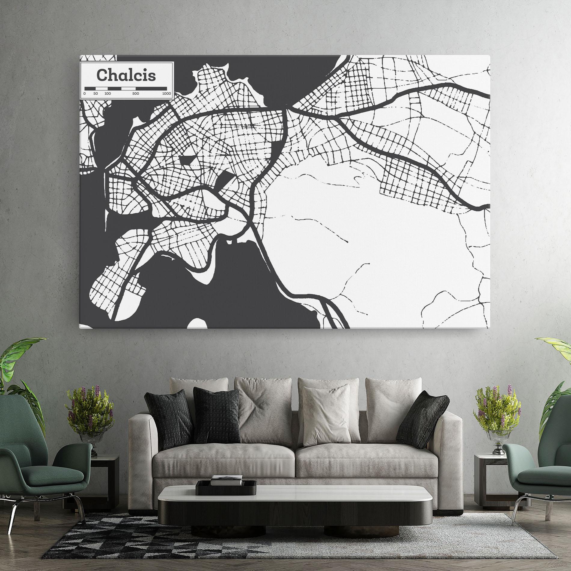 Leinwandbild Chalcis Map mockup 7