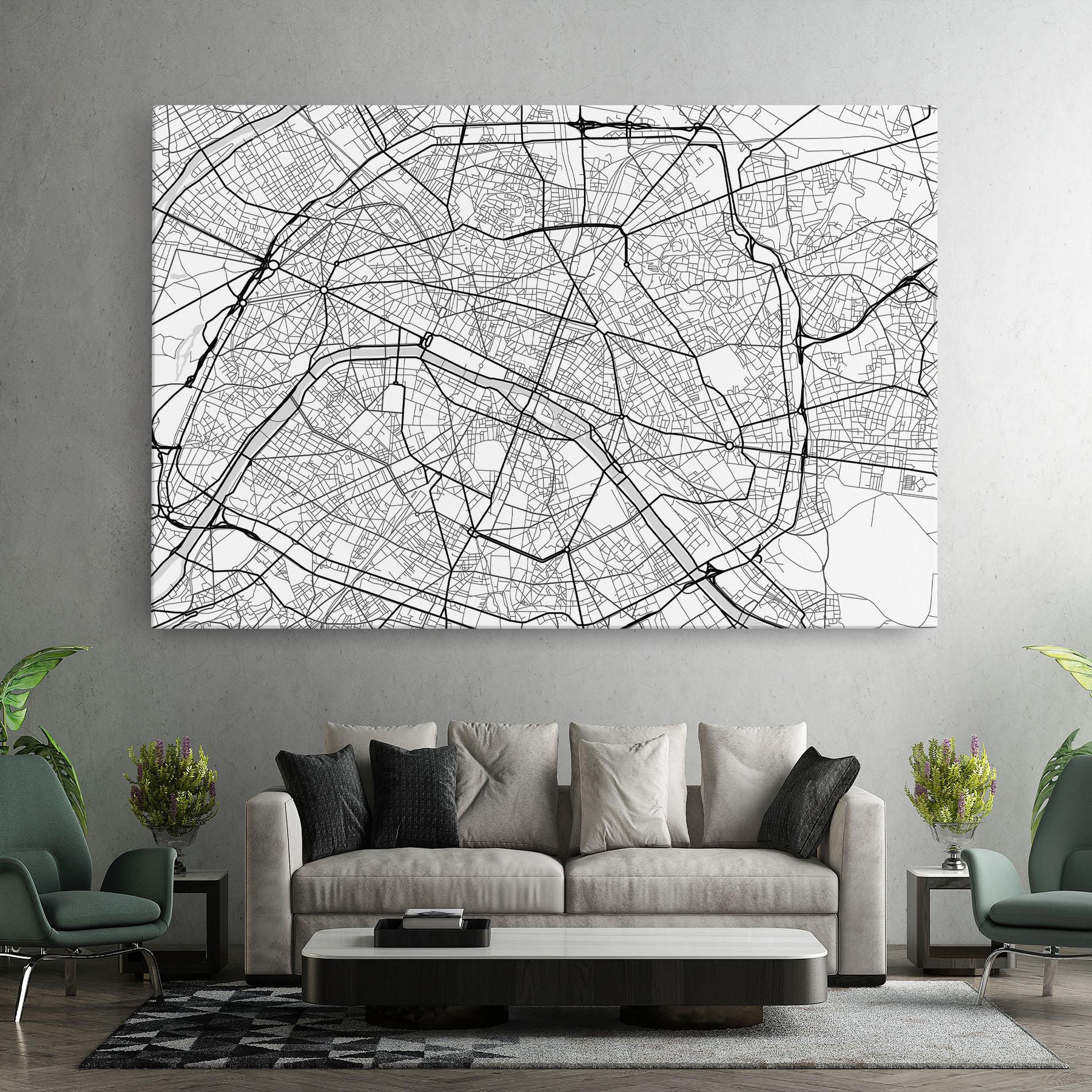 Leinwandbild City Black Line mockup 7