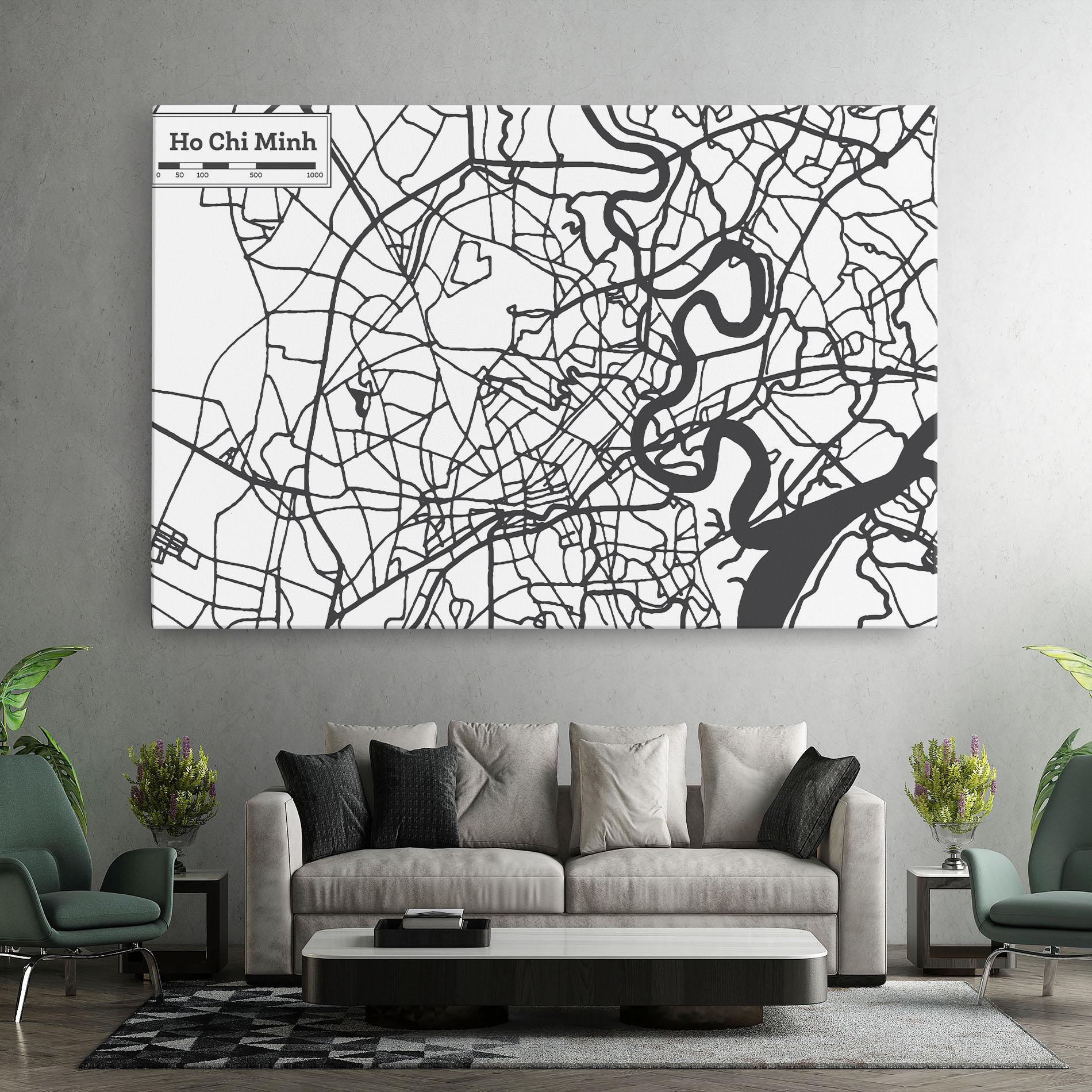 Leinwandbild Ho Chi Minh Map mockup 7