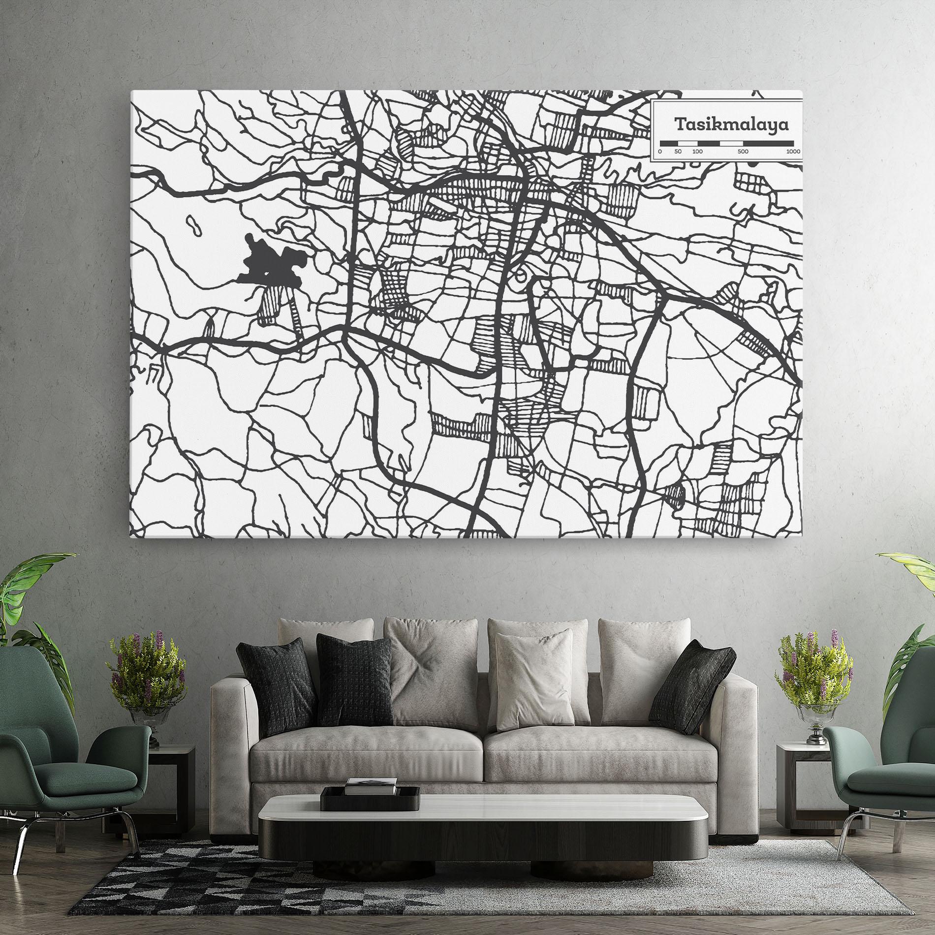 Leinwandbild Tasikmalaya Map mockup 7