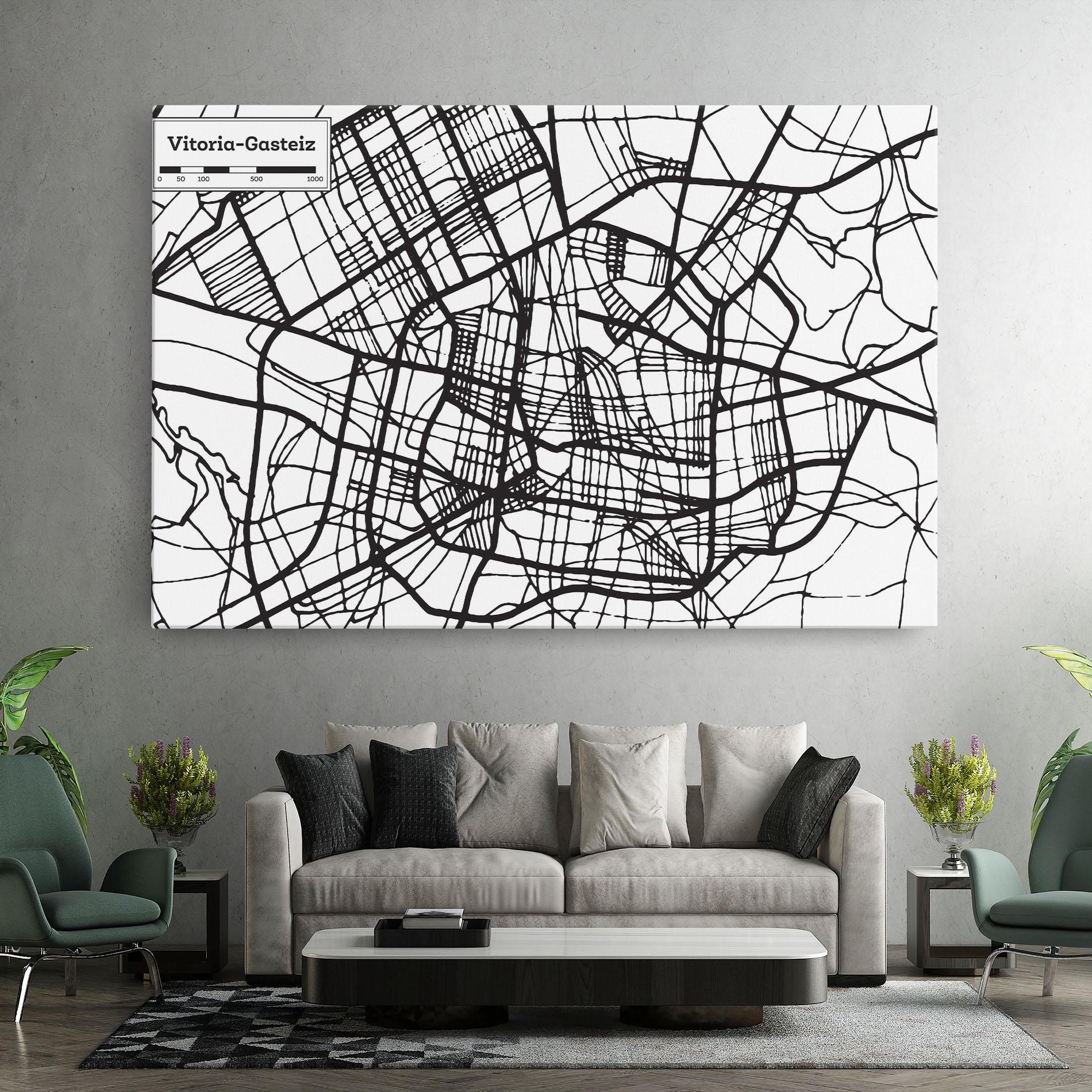 Leinwandbild Vitoria Gasteiz Map mockup 7