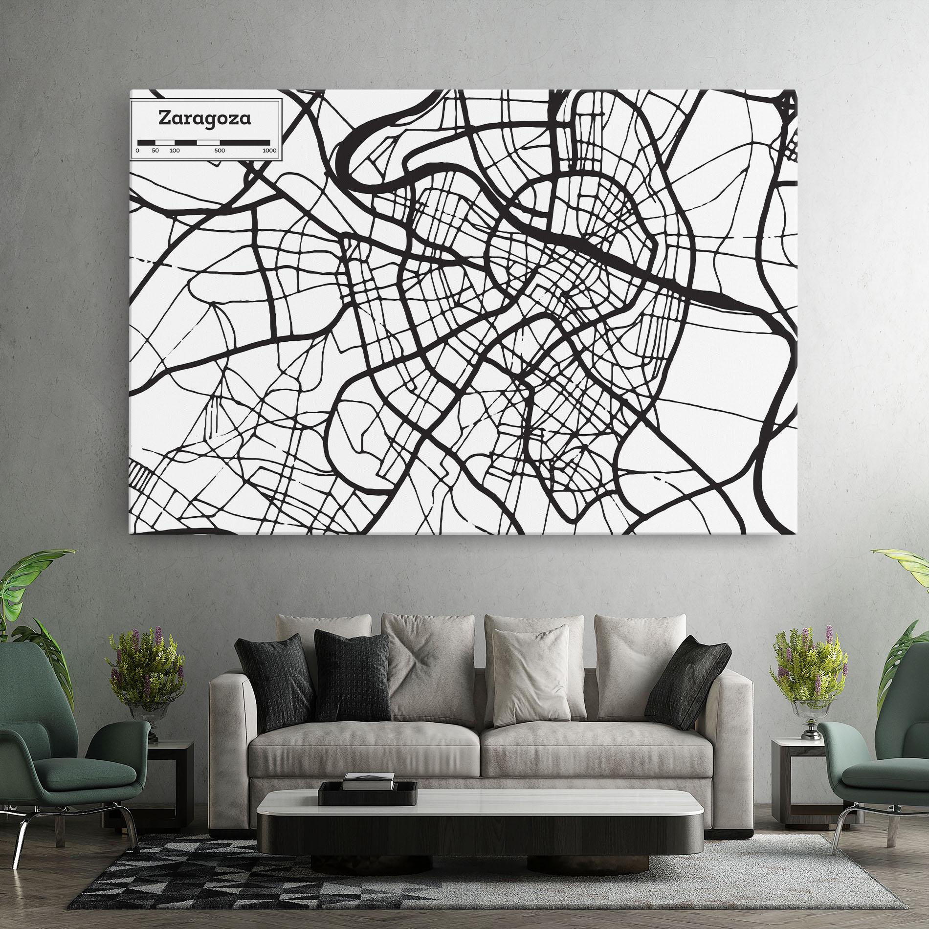 Leinwandbild Zaragoza City Map mockup 7