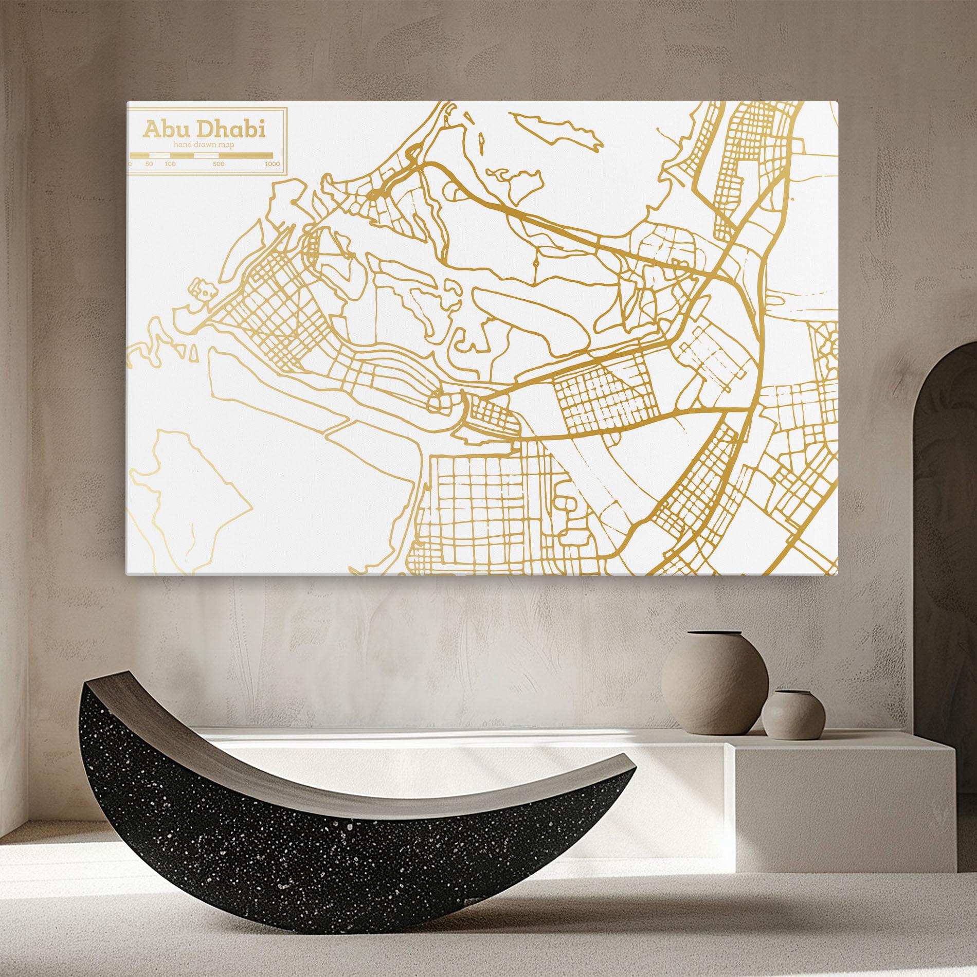 Leinwandbild Abu Dhabi Map mockup 8