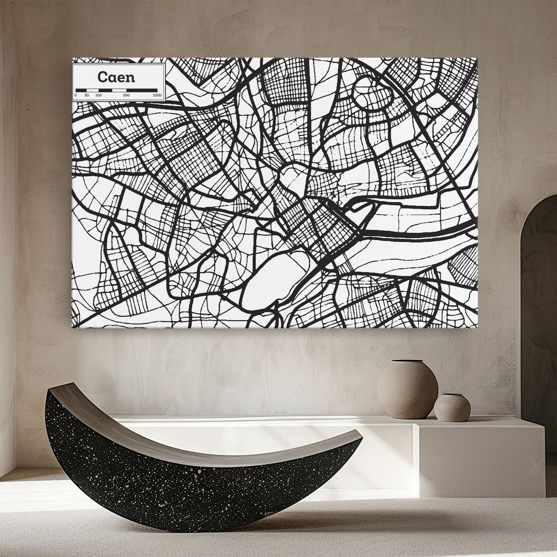 Leinwandbild Caen Map mockup 8