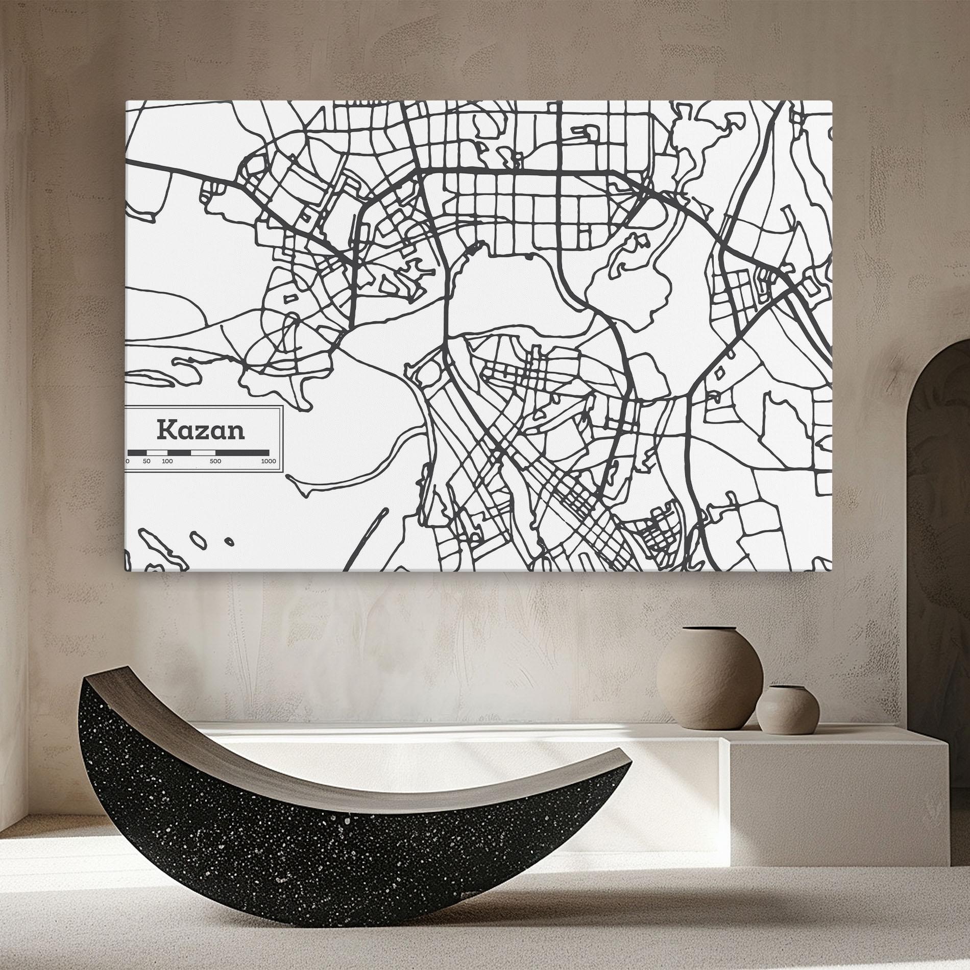 Leinwandbild Kazan Map mockup 8