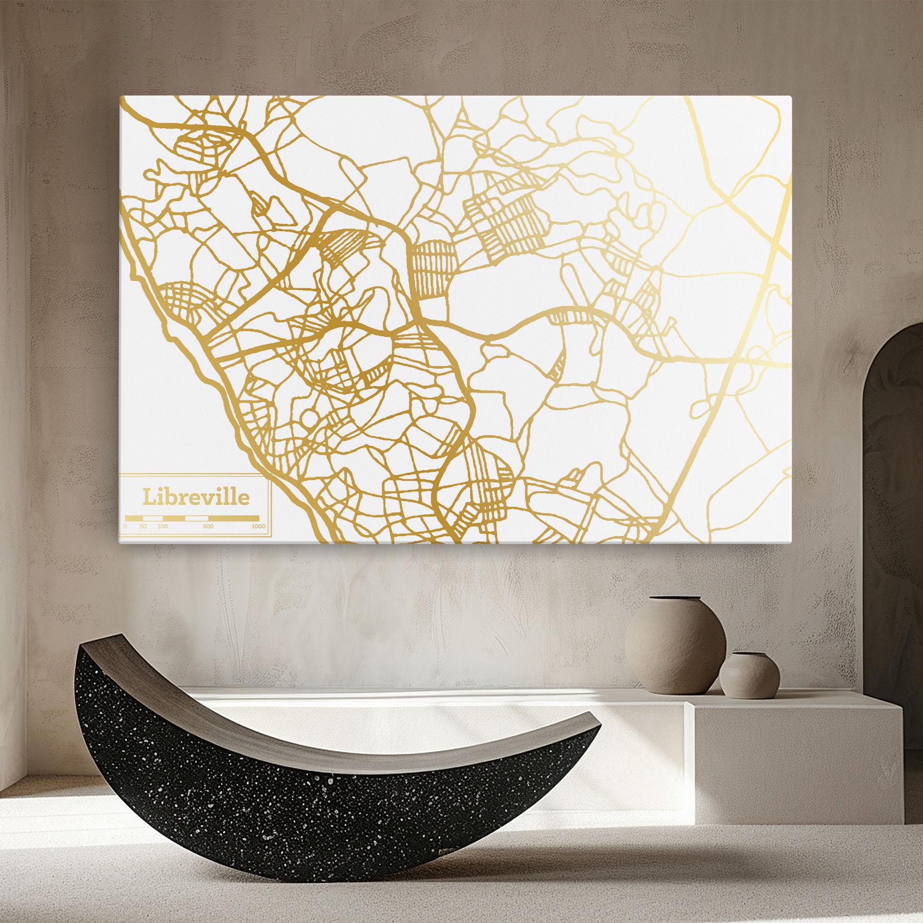 Leinwandbild Libreville Gold Map mockup 8