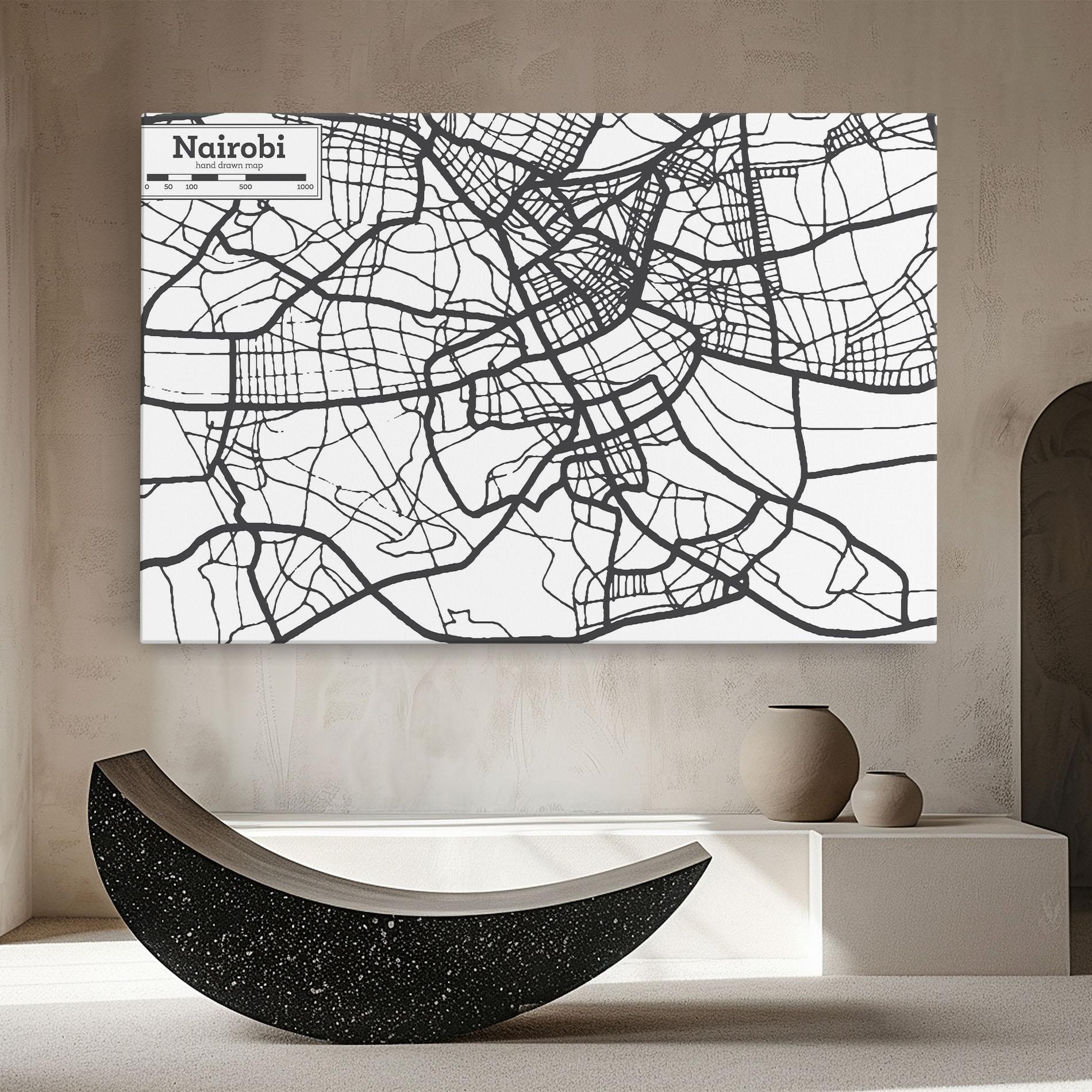 Leinwandbild Nairobi Map mockup 8