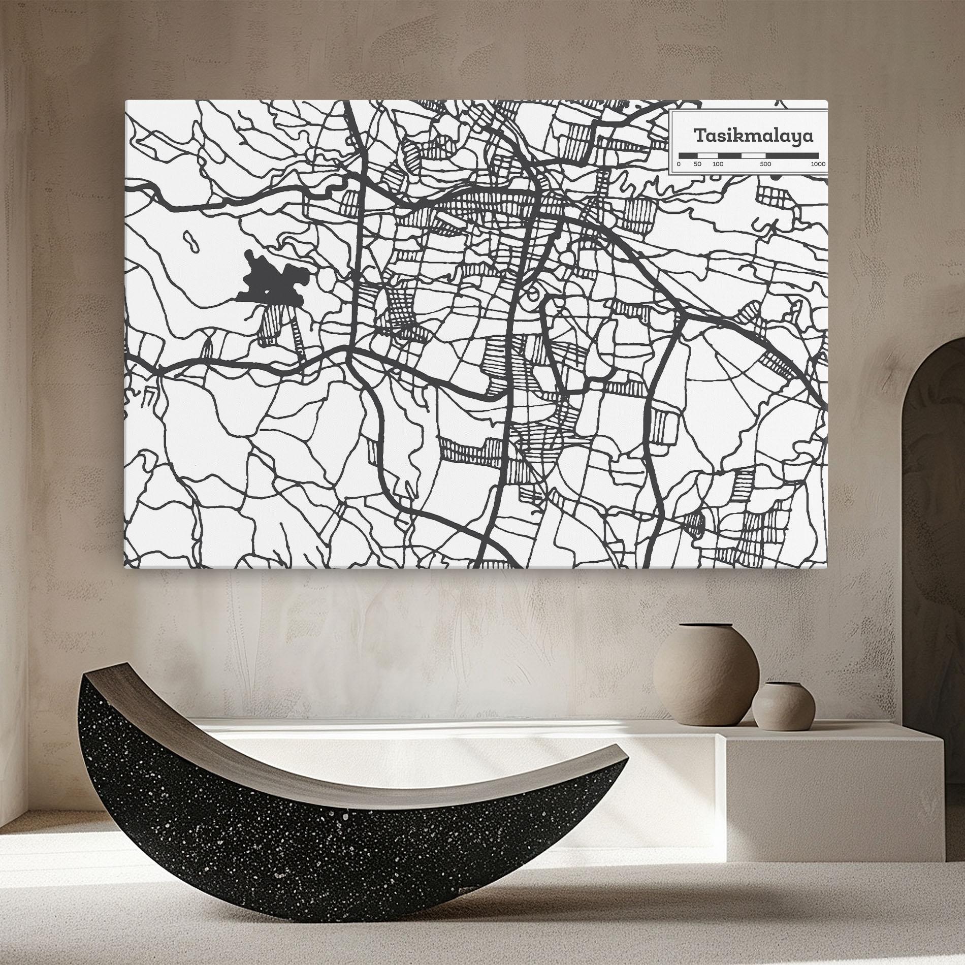 Leinwandbild Tasikmalaya Map mockup 8