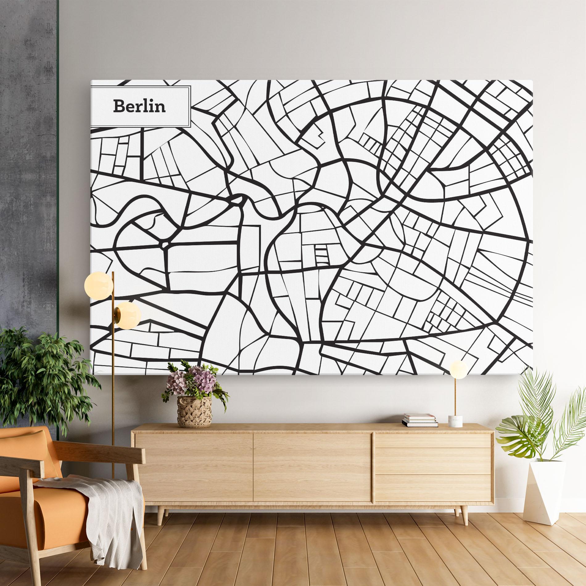 Leinwandbild Berlin Map mockup 9