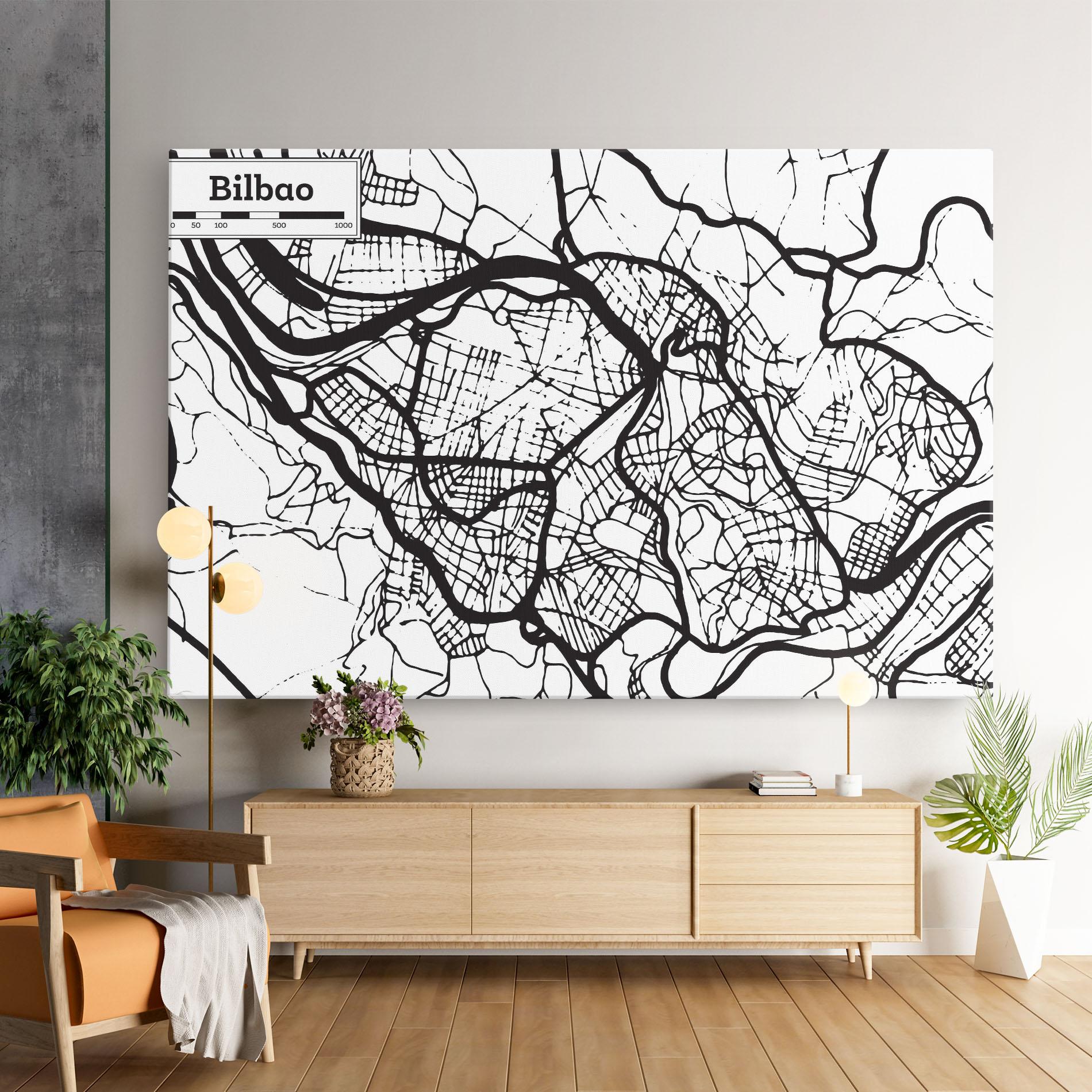 Leinwandbild Bilbao Map mockup 9