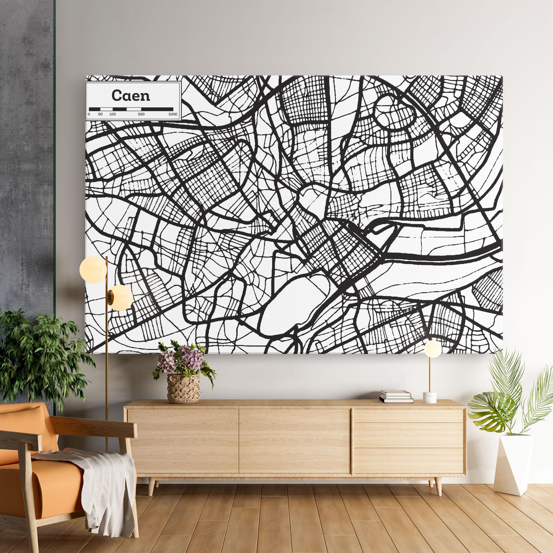 Leinwandbild Caen Map mockup 9