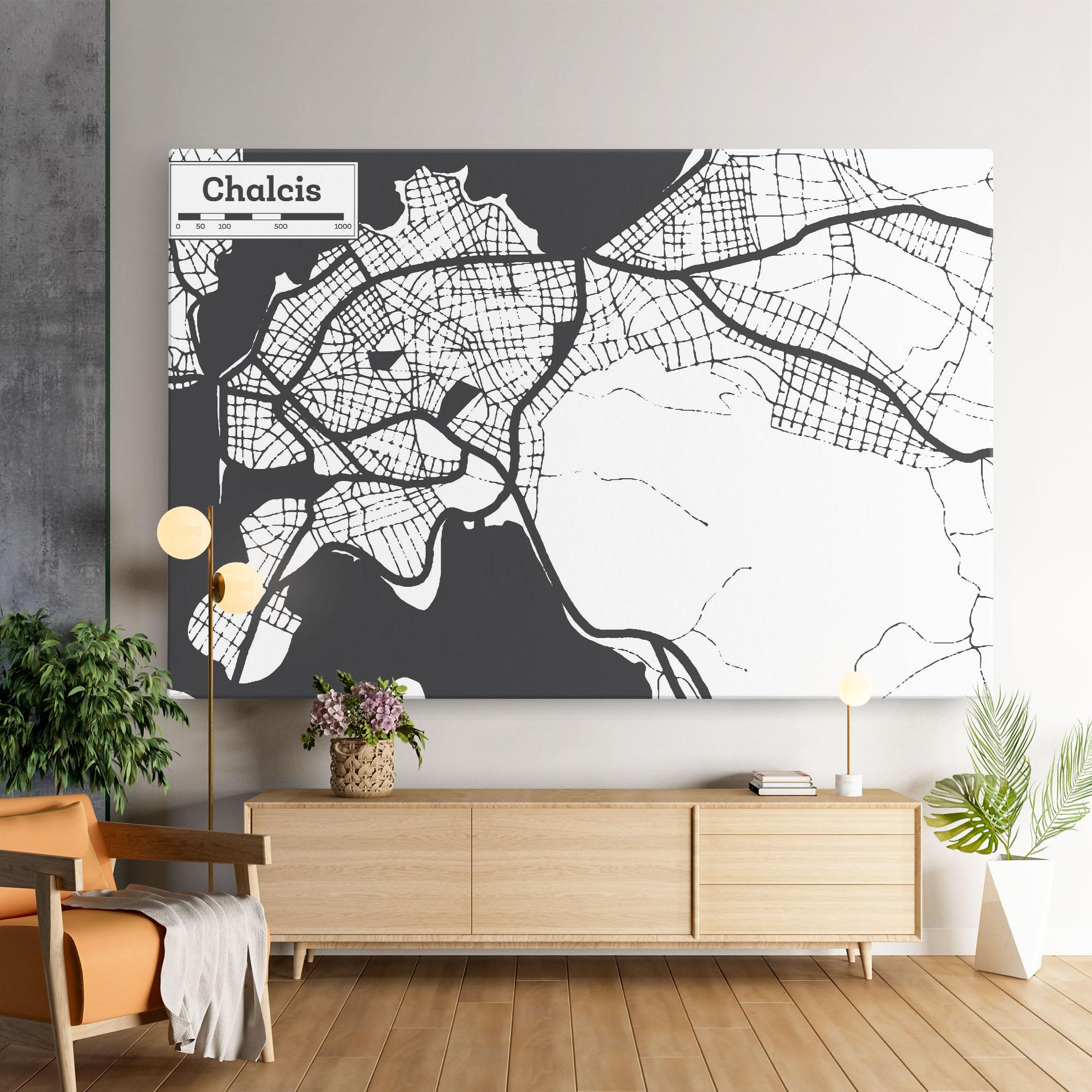 Leinwandbild Chalcis Map mockup 9