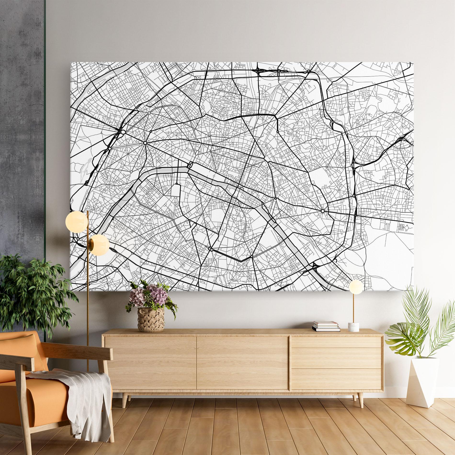 Leinwandbild City Black Line mockup 9