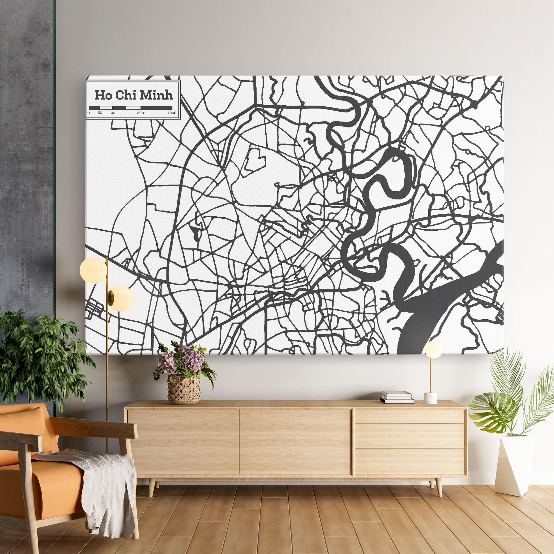 Leinwandbild Ho Chi Minh Map mockup 9