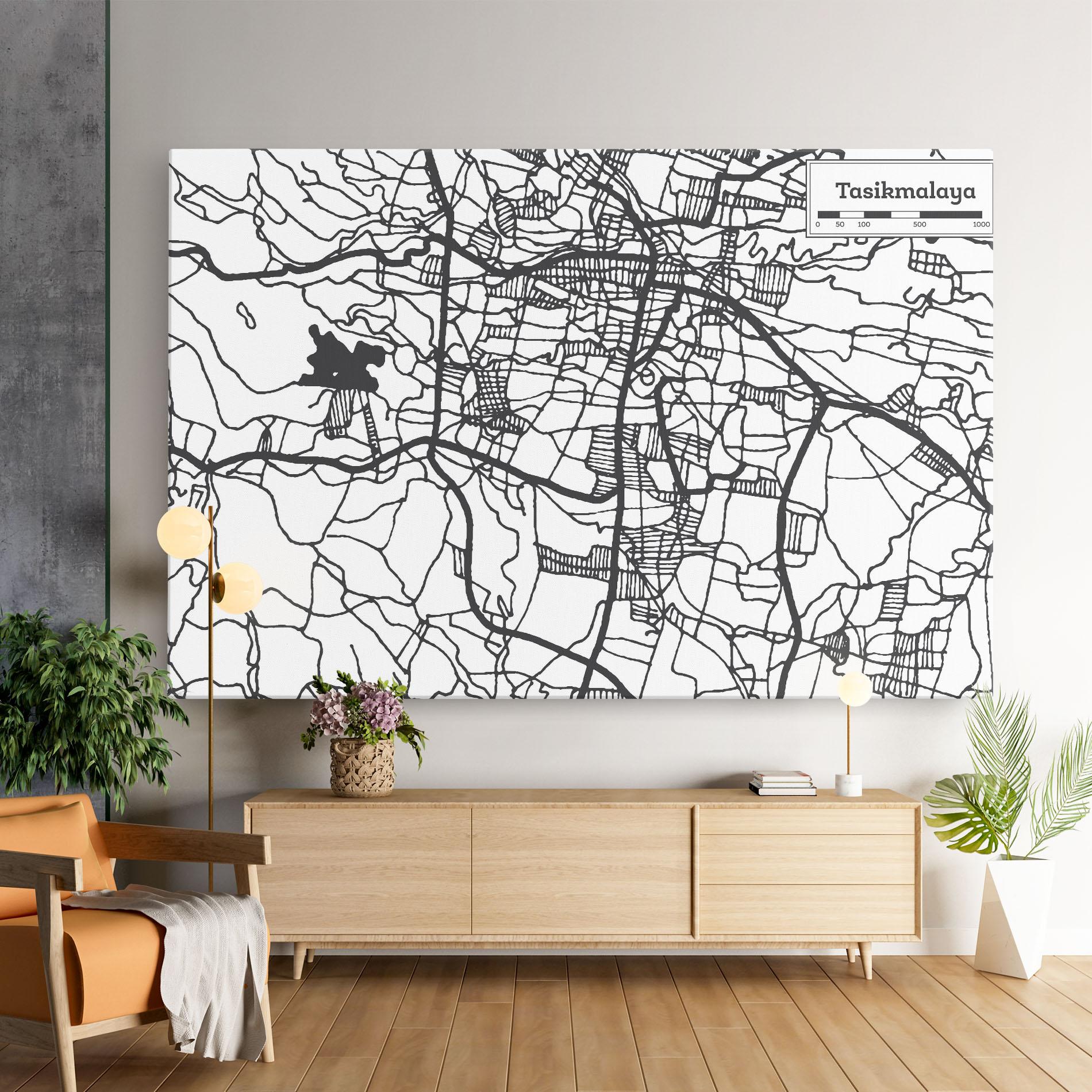 Leinwandbild Tasikmalaya Map mockup 9