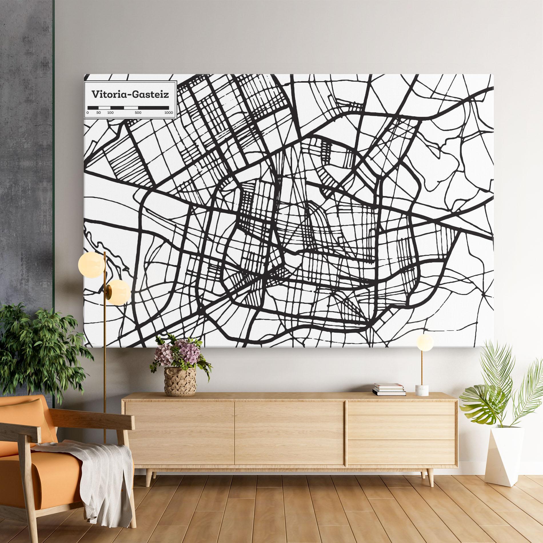 Leinwandbild Vitoria Gasteiz Map mockup 9